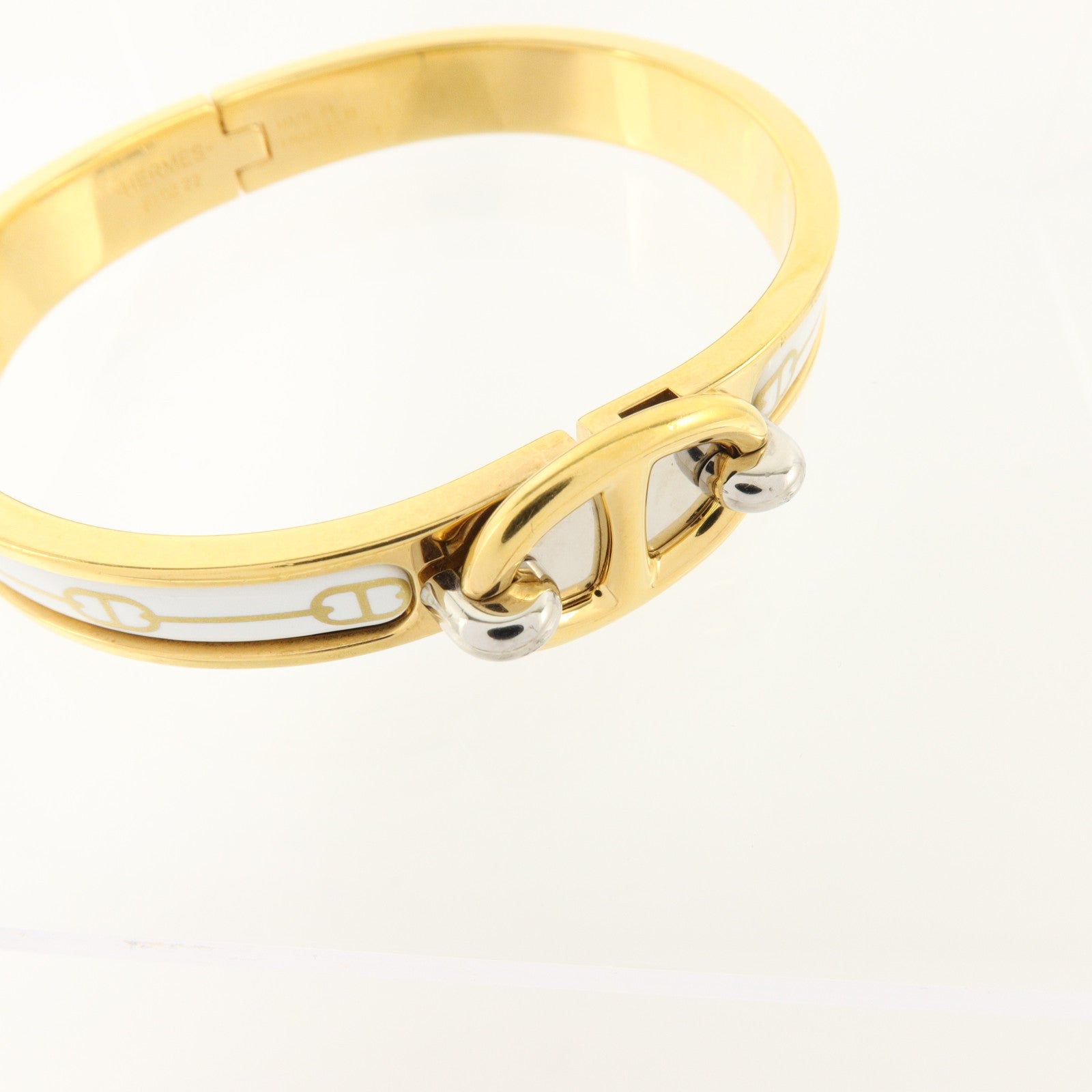 HERMES 金屬/琺瑯Mini Clic Chain D'Ancre金扣手鏈