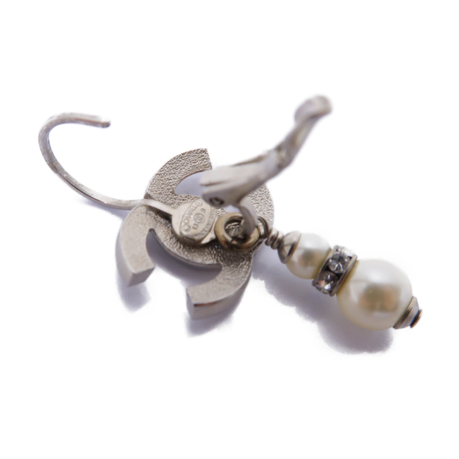 CHANEL 水晶/PVC Earrings耳環白色/透明