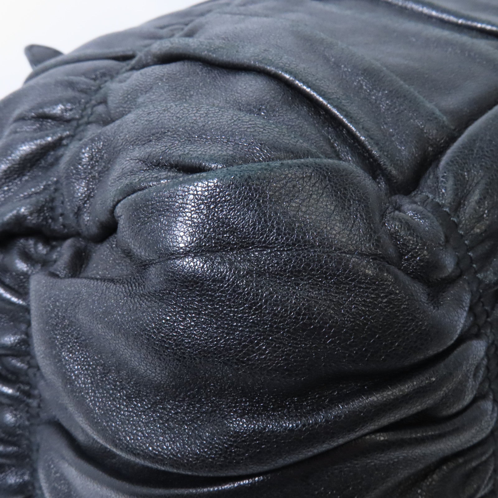 PRADA 【激減優惠】Nappa皮革Gaufre金扣手挽袋黑色
