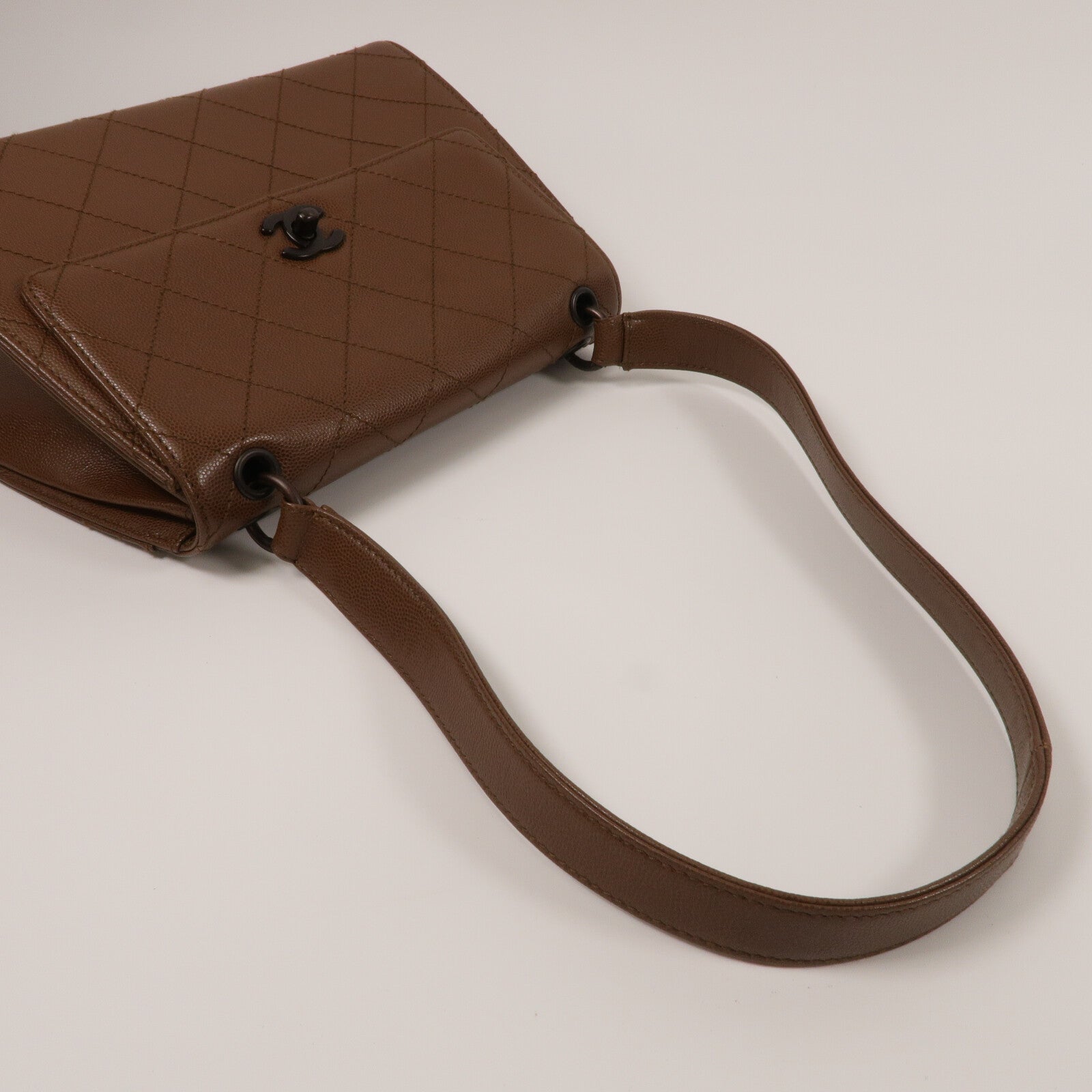 CHANEL 牛皮皮革Vintage Top Handle Kelly Flap Bag肩背袋
