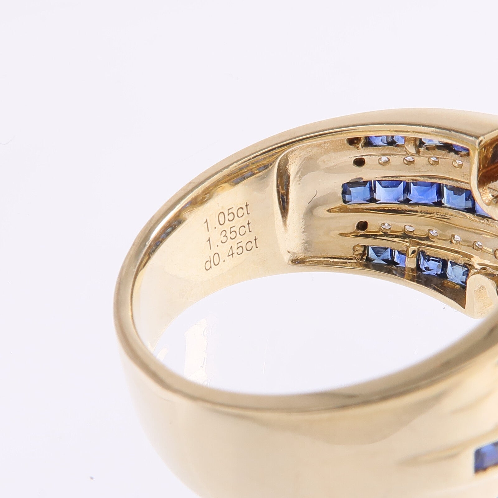 JEWELRY 14K黃金Sapphire Diamond Ring藍寶石/鑽石戒指US#7.5