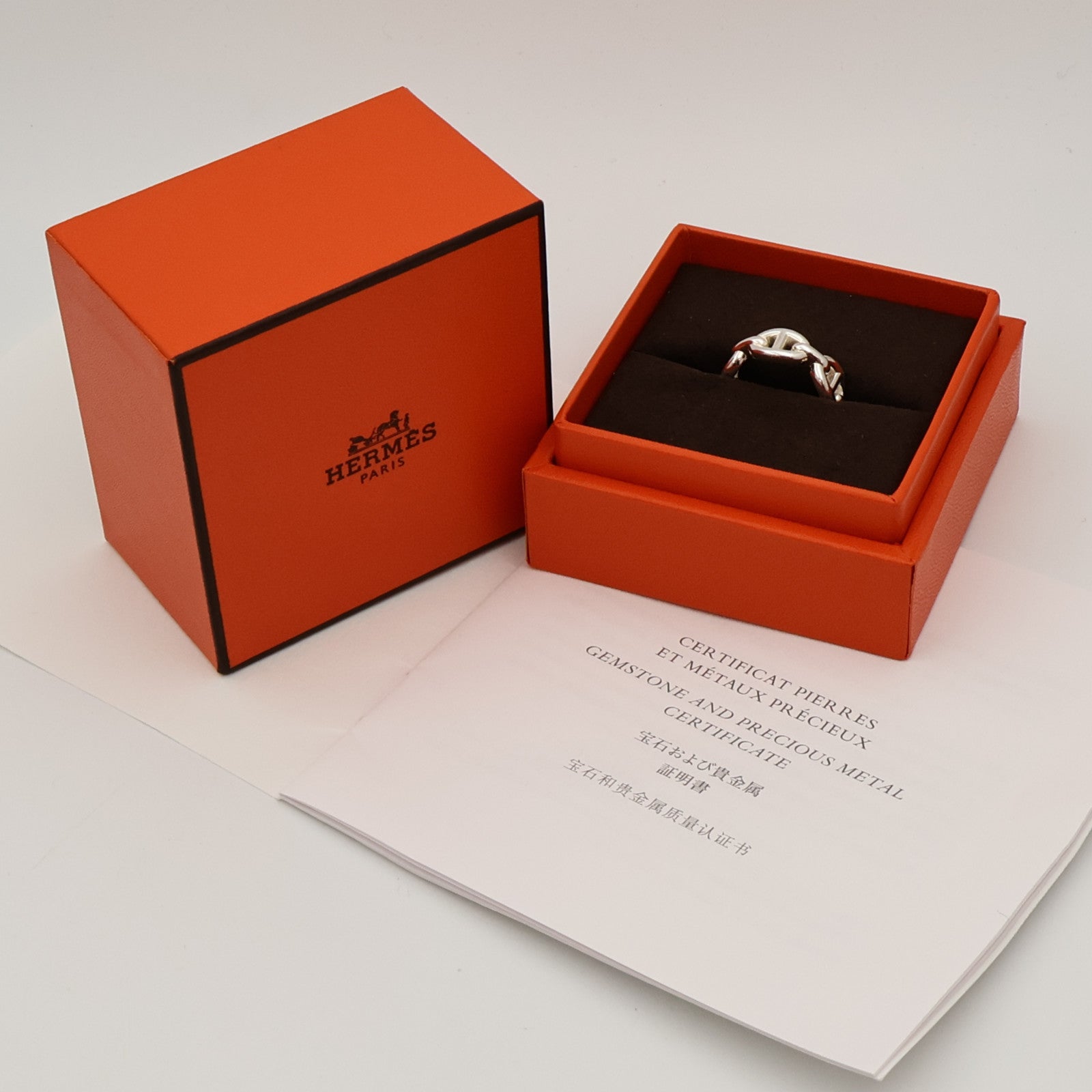 HERMES 925純銀Chaine d'ancre Enchainee Ring戒指