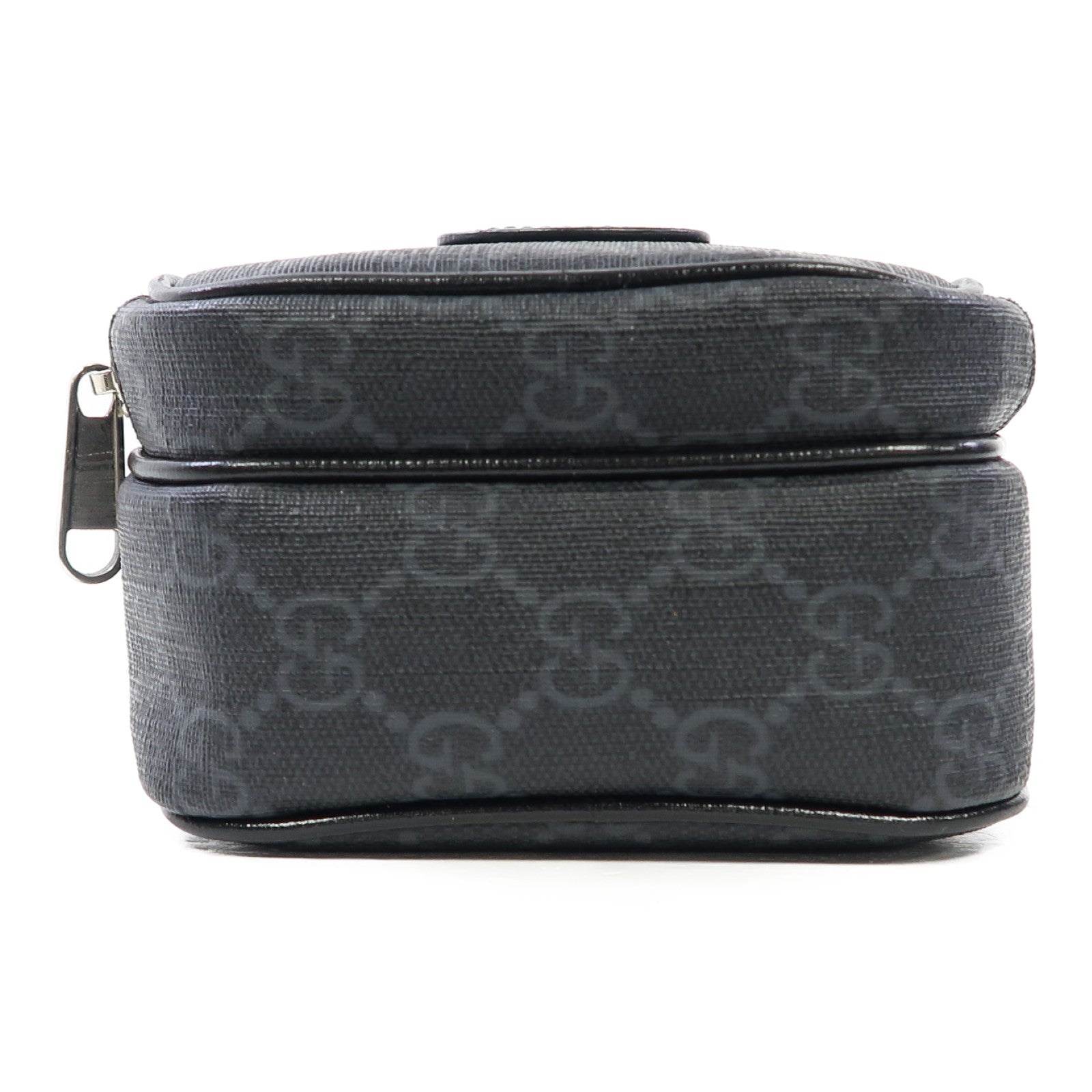 GUCCI 【激減優惠】塗層帆布Shoulder Bag銀扣肩背袋黑色