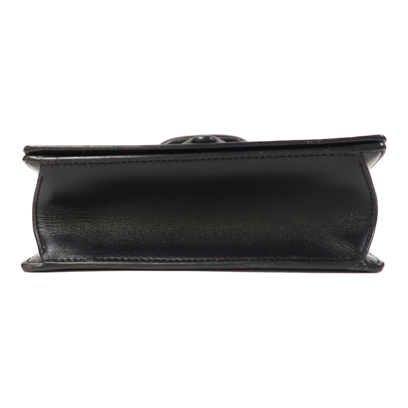 LOEWE 牛皮皮革Barcelona金扣肩背袋黑色