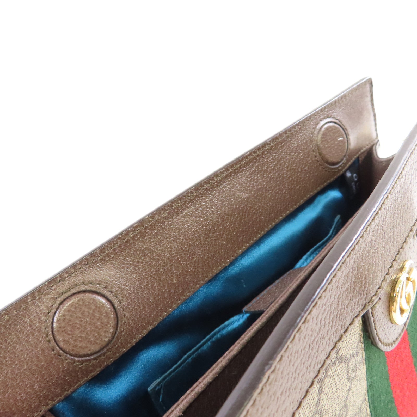 GUCCI 塗層帆布Ophidia GG Small Shoulder Bag金扣鏈帶肩背袋啡色