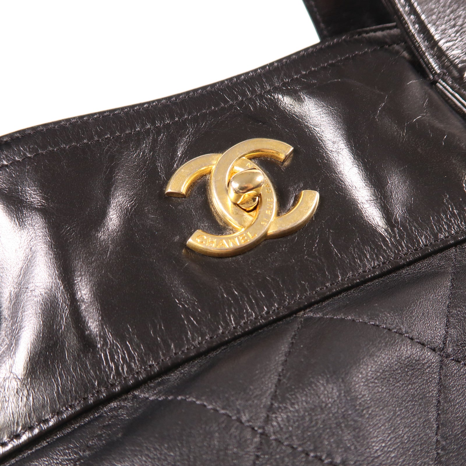 CHANEL 牛皮皮革2way Shoulder Bag金扣手挽肩背兩用袋