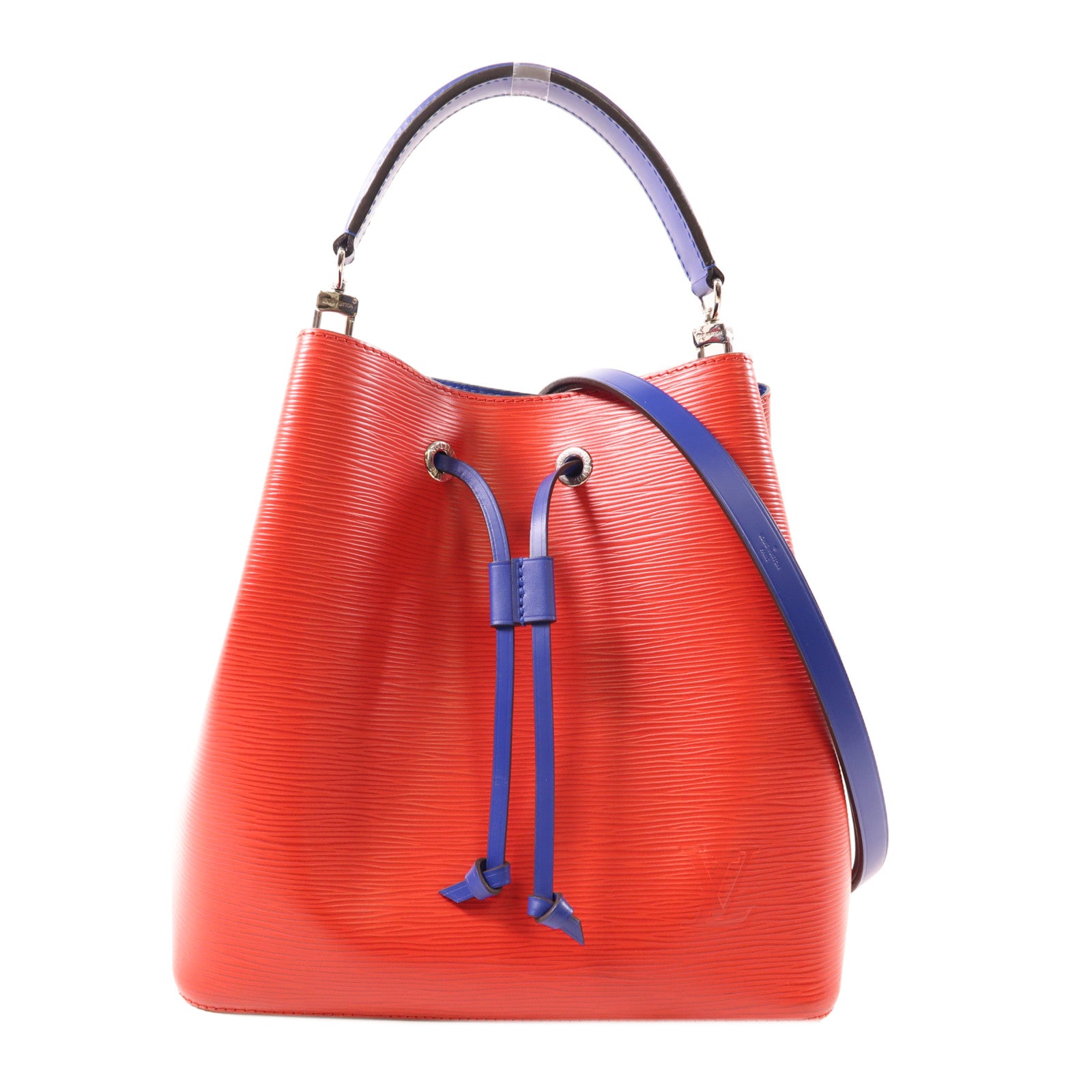 LOUIS VUITTON Epi NeoNoe MM銀扣手挽肩背兩用袋紅色/藍色
