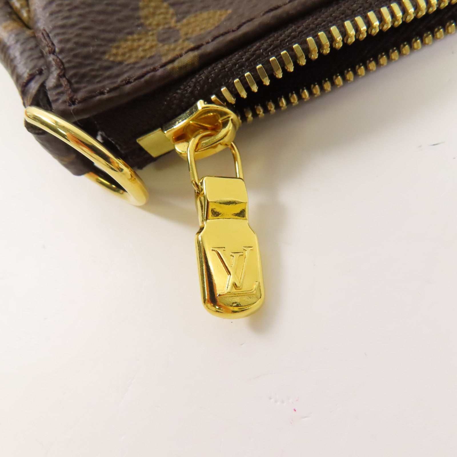LOUIS VUITTON Monogram Multi Pochette Accessoires金扣肩背袋棕色