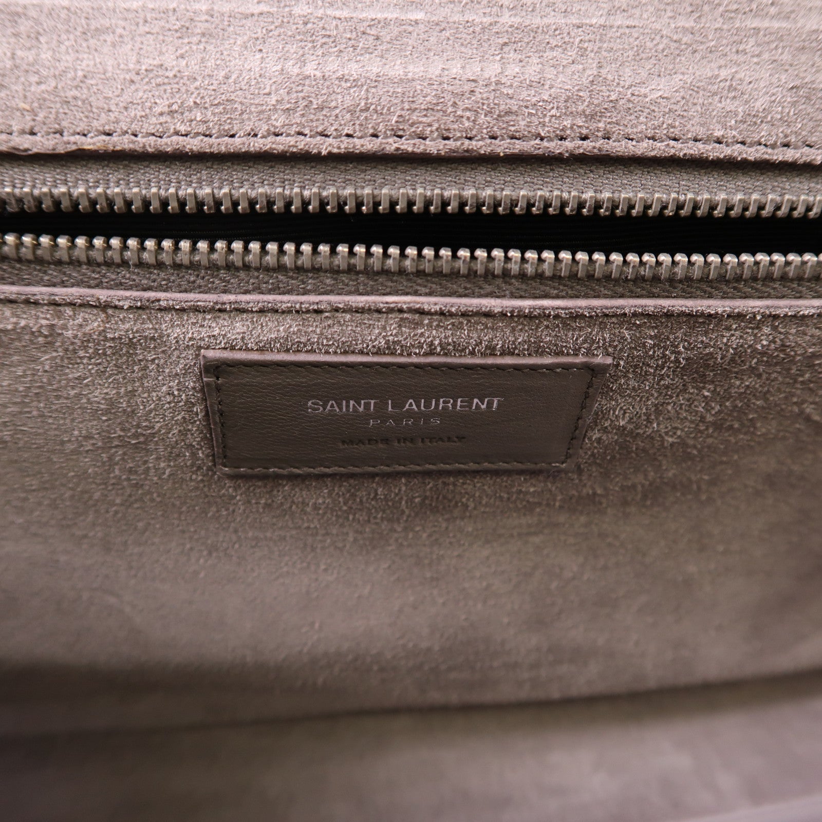 SAINT LAURENT 皮革Cabas Rive Gauche銀扣手挽肩背兩用袋