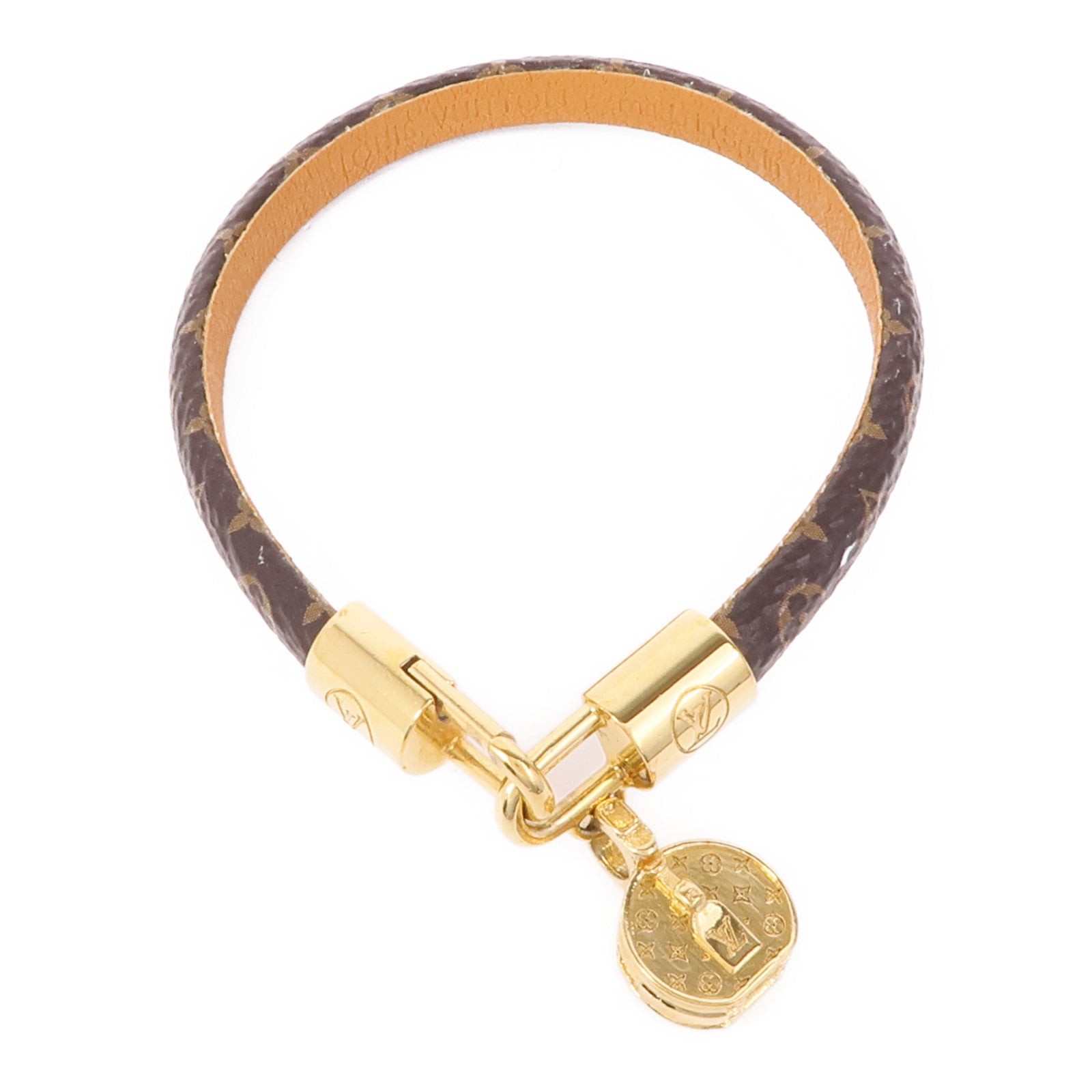 LOUIS VUITTON Monogram Tribute Charm金扣手鐲