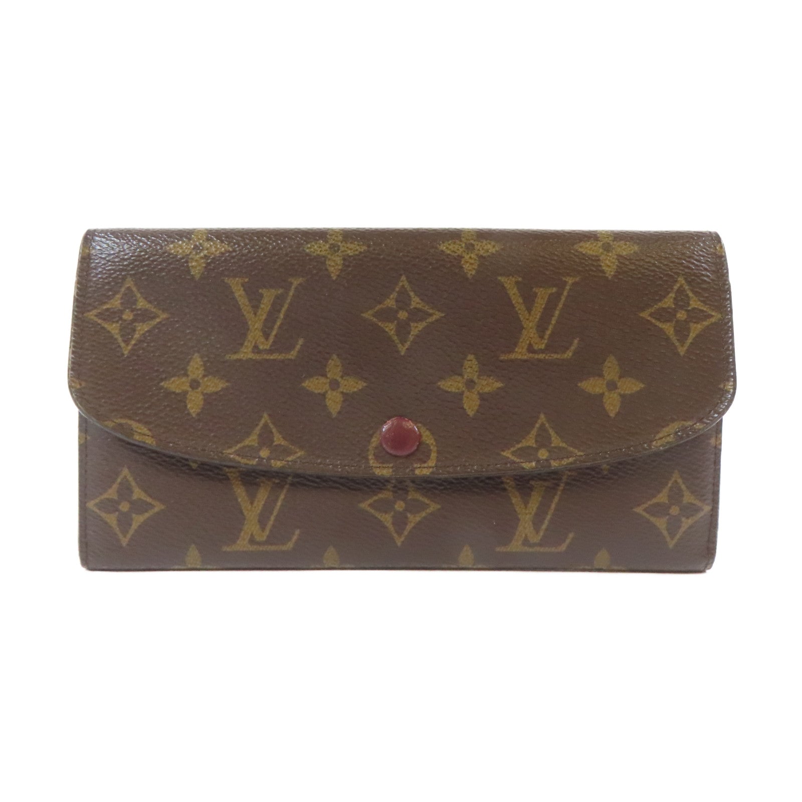 LOUIS VUITTON Monogram Emilie金扣長錢包啡色