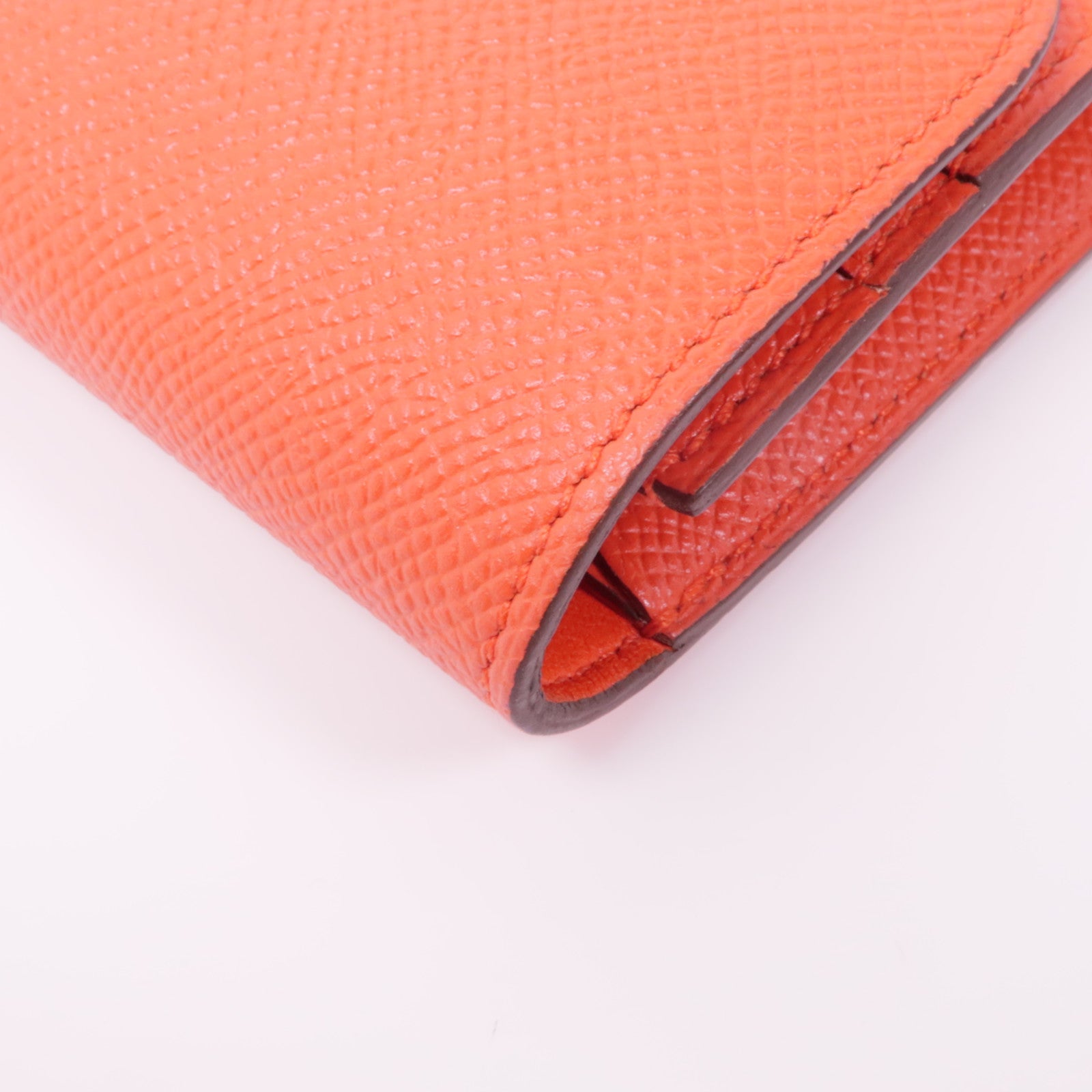 HERMES 【激減優惠】Epsom皮革Constance Wallet銀扣錢包Rouge Tomate