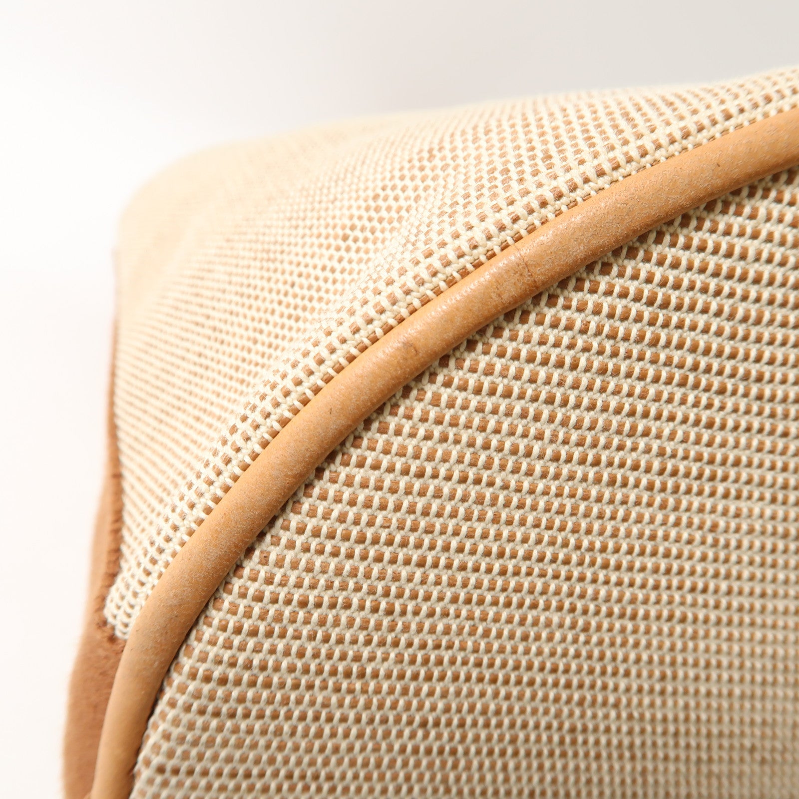HERMES 帆布Saxo MM Bucket Tote銀扣手挽袋啡色