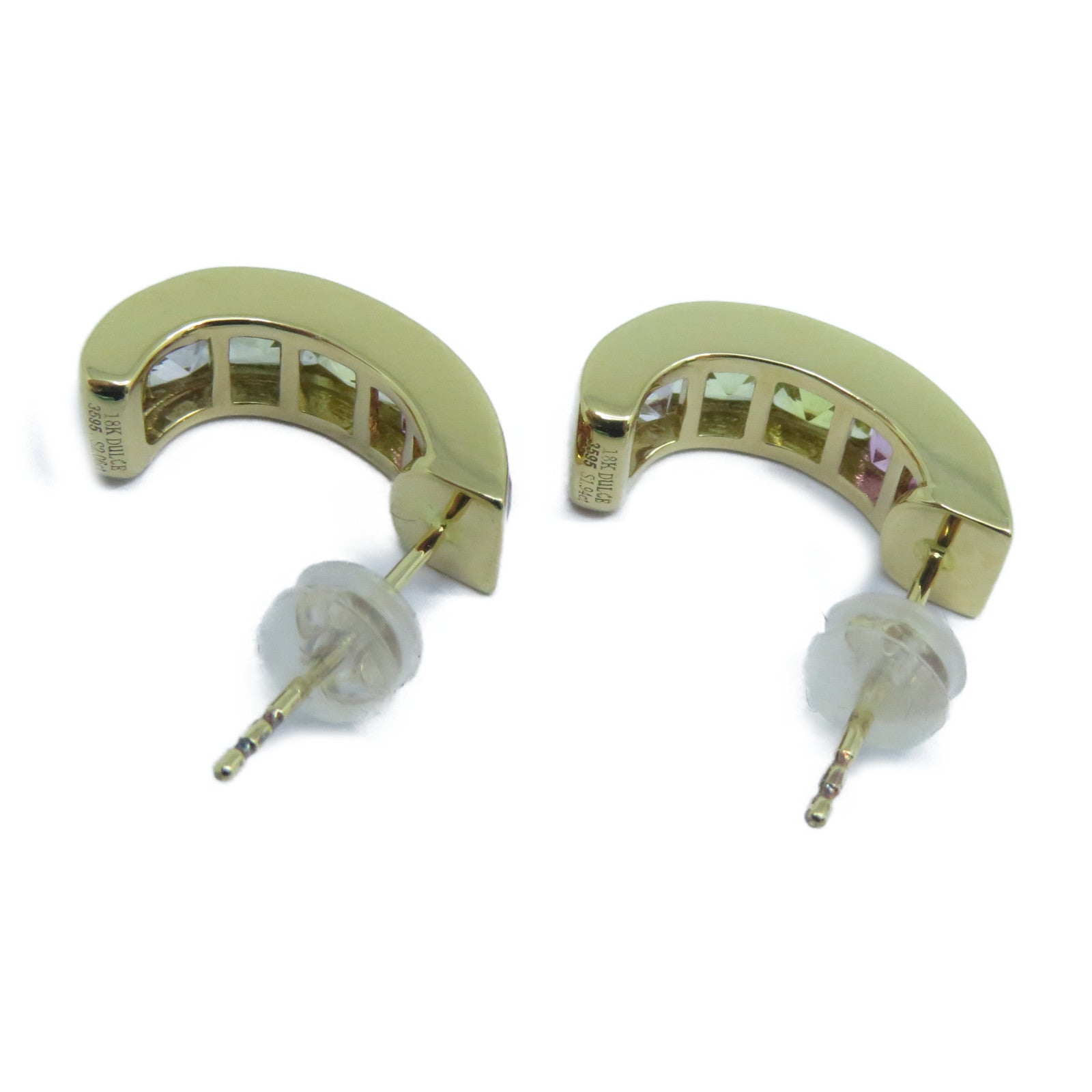JEWELRY **【激減優惠】18K黃金Earrings1.94ct/2.06ct彩色寶石耳環
