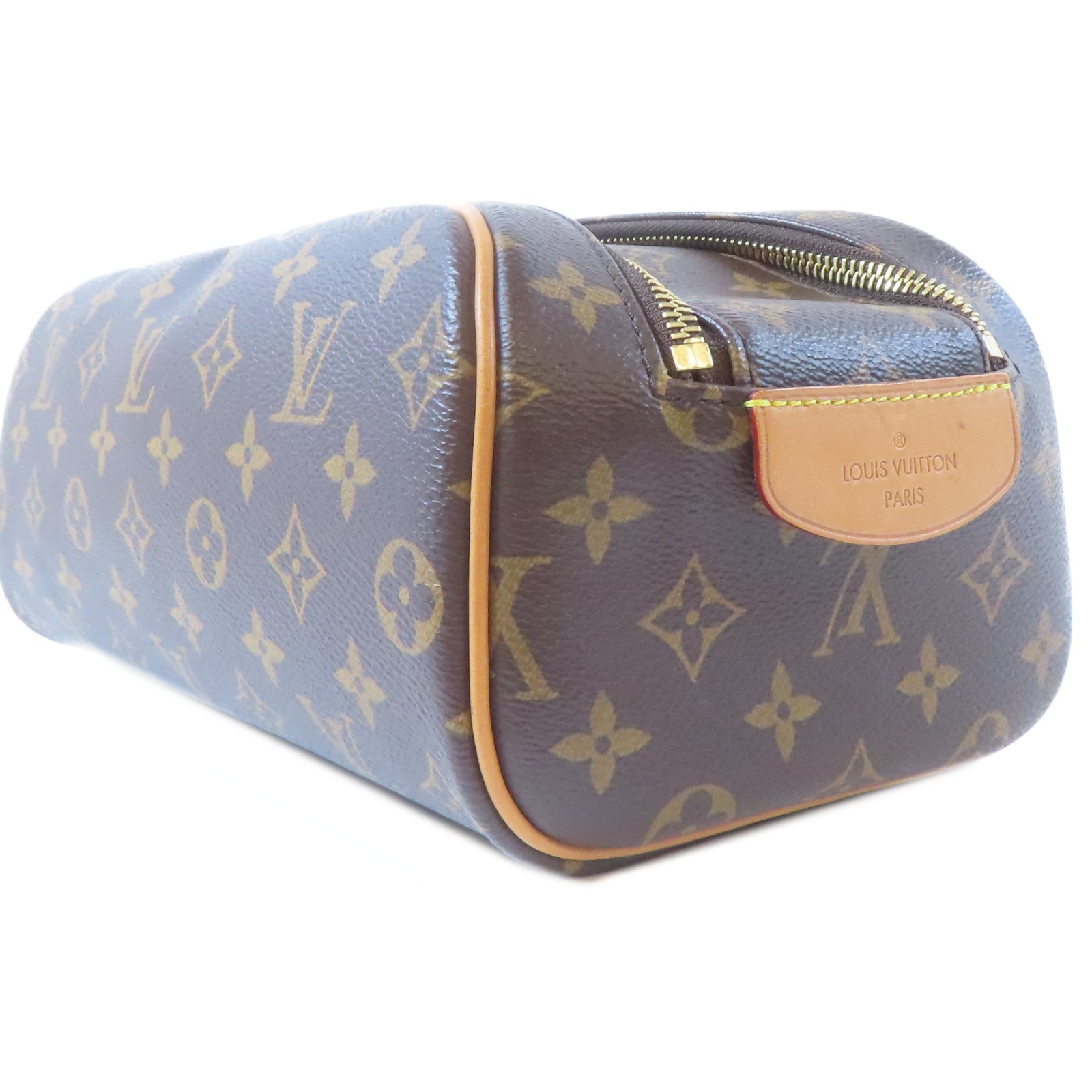 LOUIS VUITTON Monogram Dopp金扣手拿包啡色