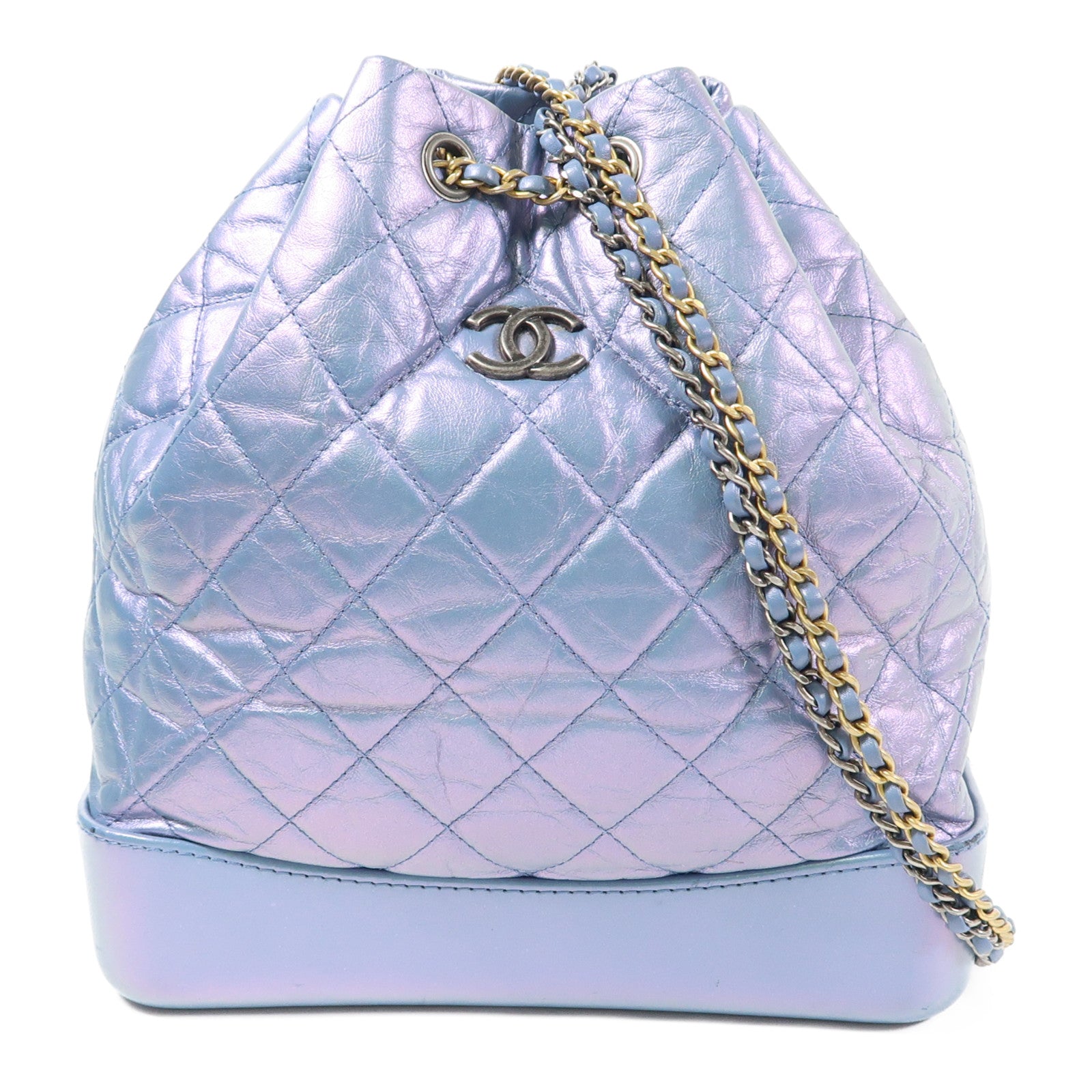 CHANEL 牛皮皮革Garbrielle Backpack鏈帶背包
