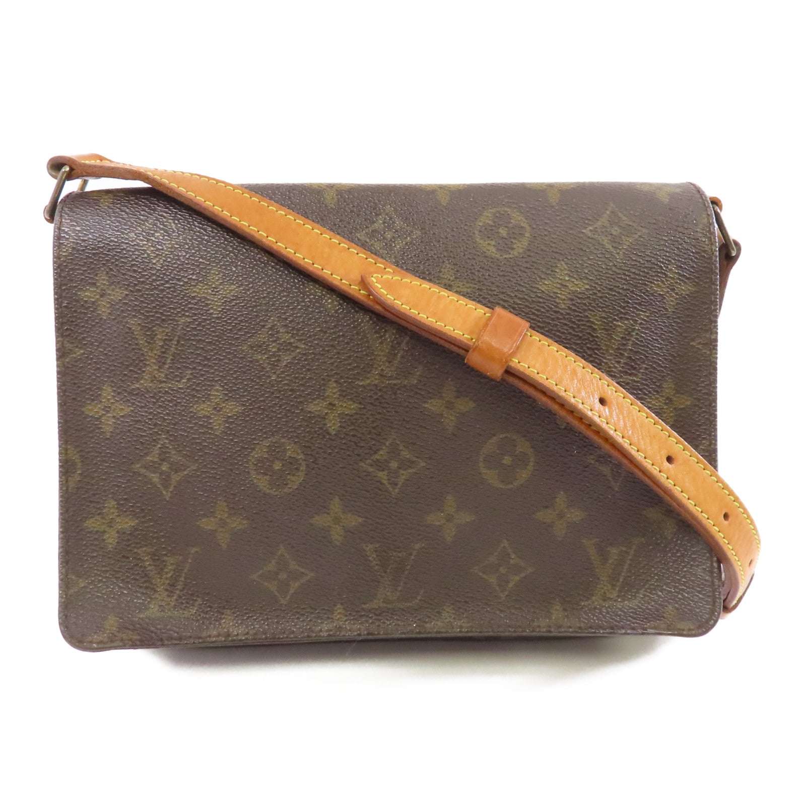 LOUIS VUITTON Monogram Musette Tango金扣肩背袋啡色