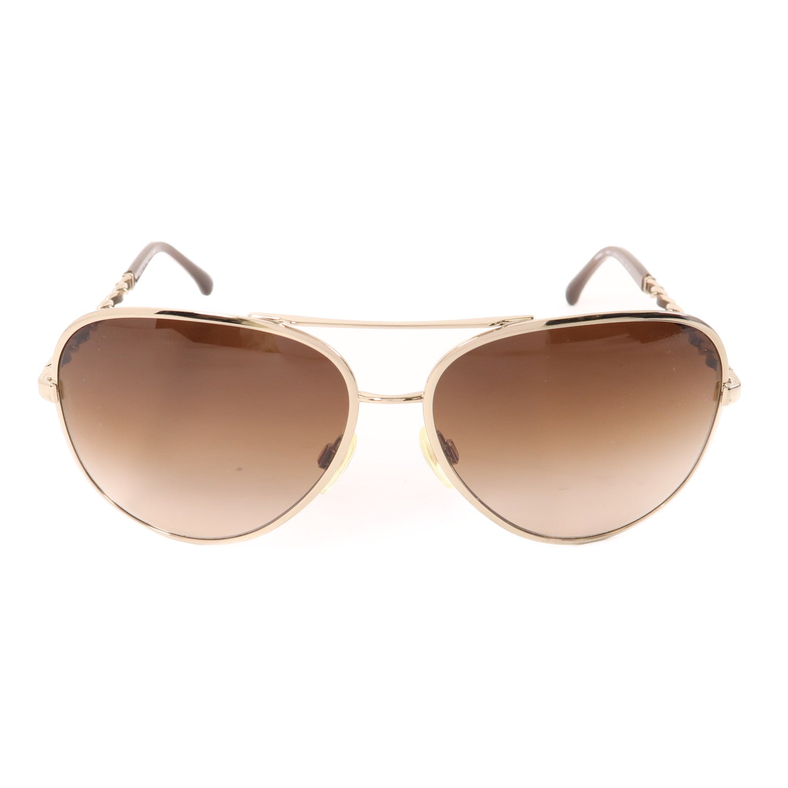 CHANEL 金屬/PVC Sunglasses太陽眼鏡棕色