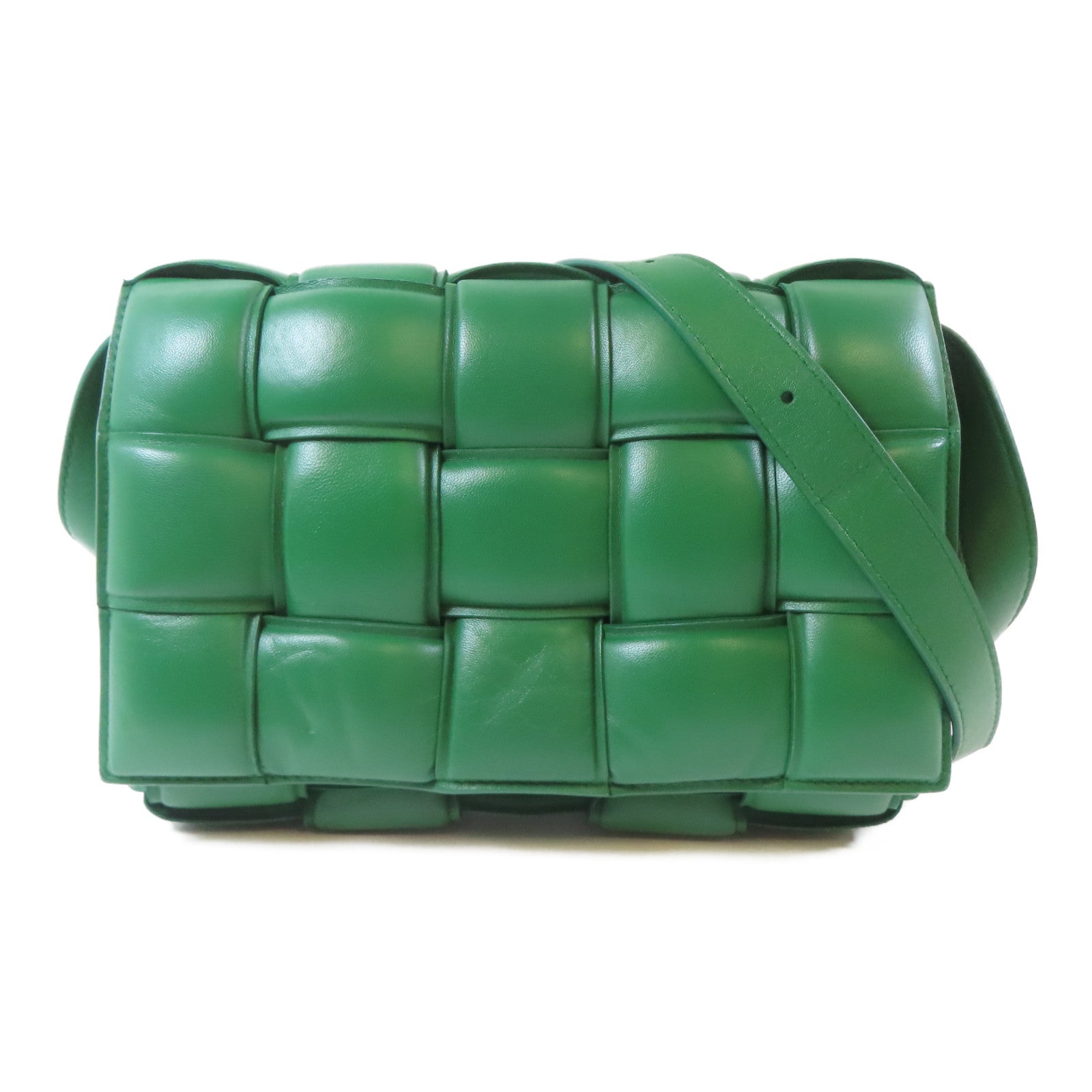 BOTTEGA VENETA 【激減優惠】牛皮皮革Padded Cassette金扣肩背袋綠色