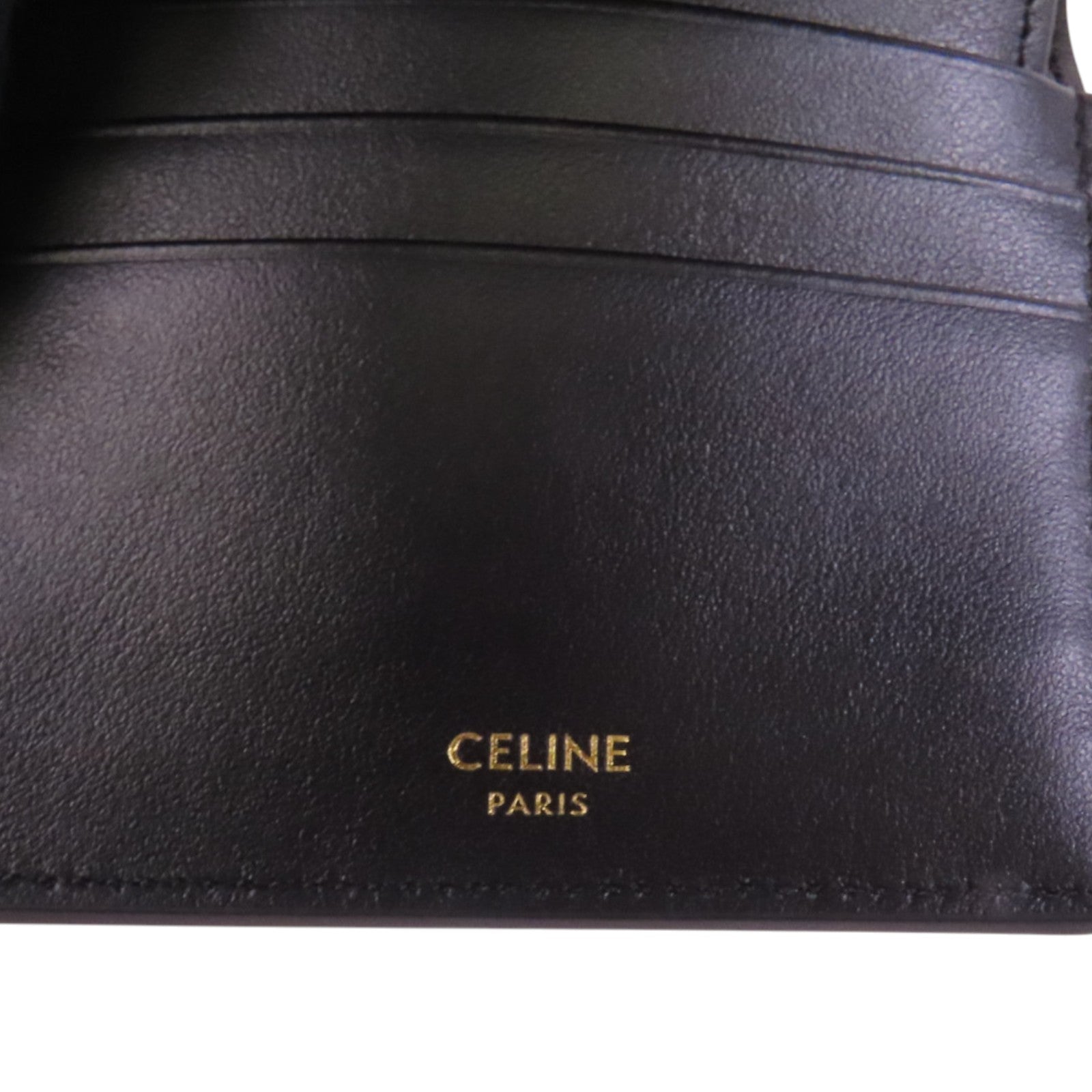 CELINE 牛皮皮革16 Trifold Wallet金扣短錢包