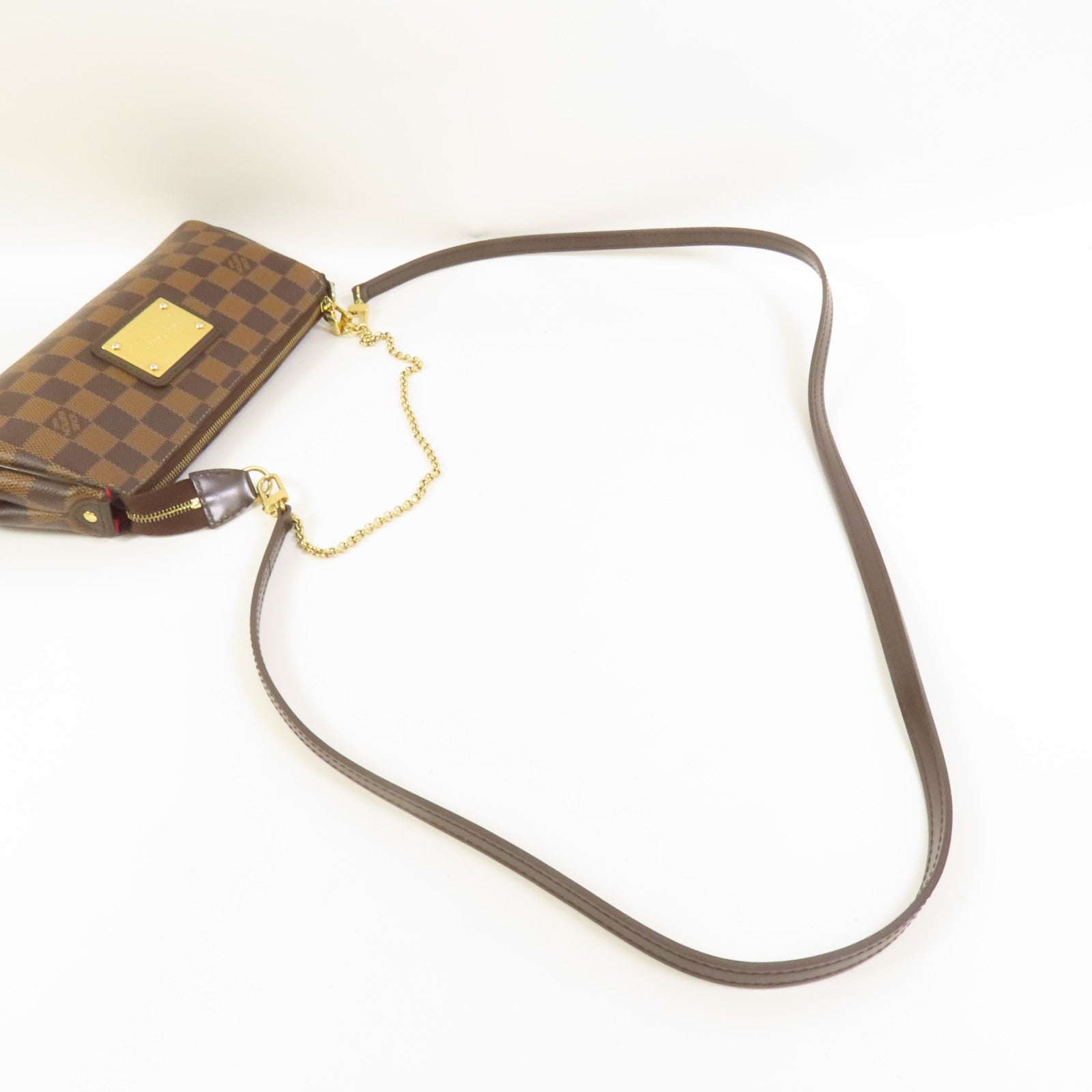 LOUIS VUITTON Damier Eva金扣手挽肩背兩用袋棕色