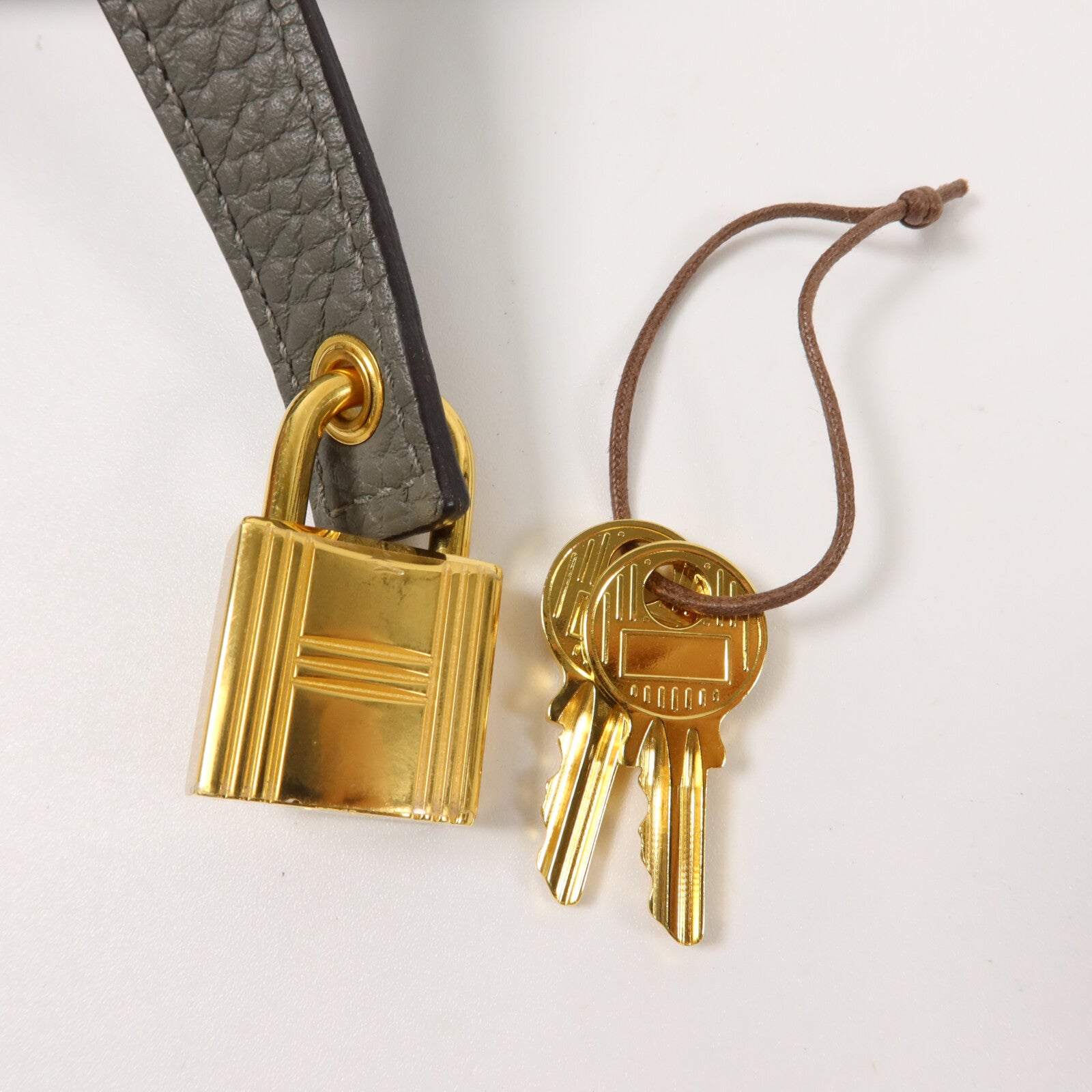 HERMES Clemence皮革Picotin PM手挽袋Gris Meyer