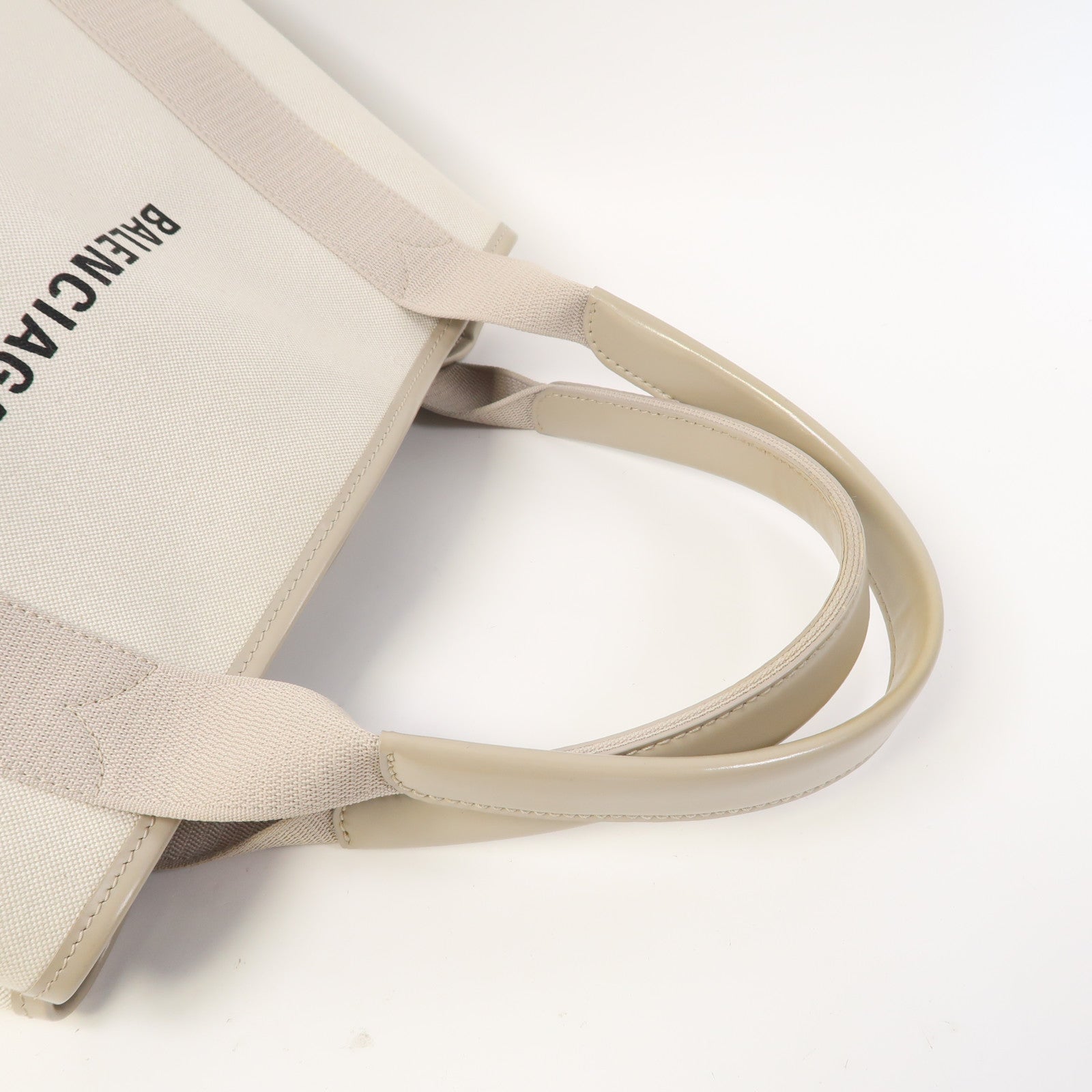 BALENCIAGA 帆布Tote Bag銀扣手挽袋米色