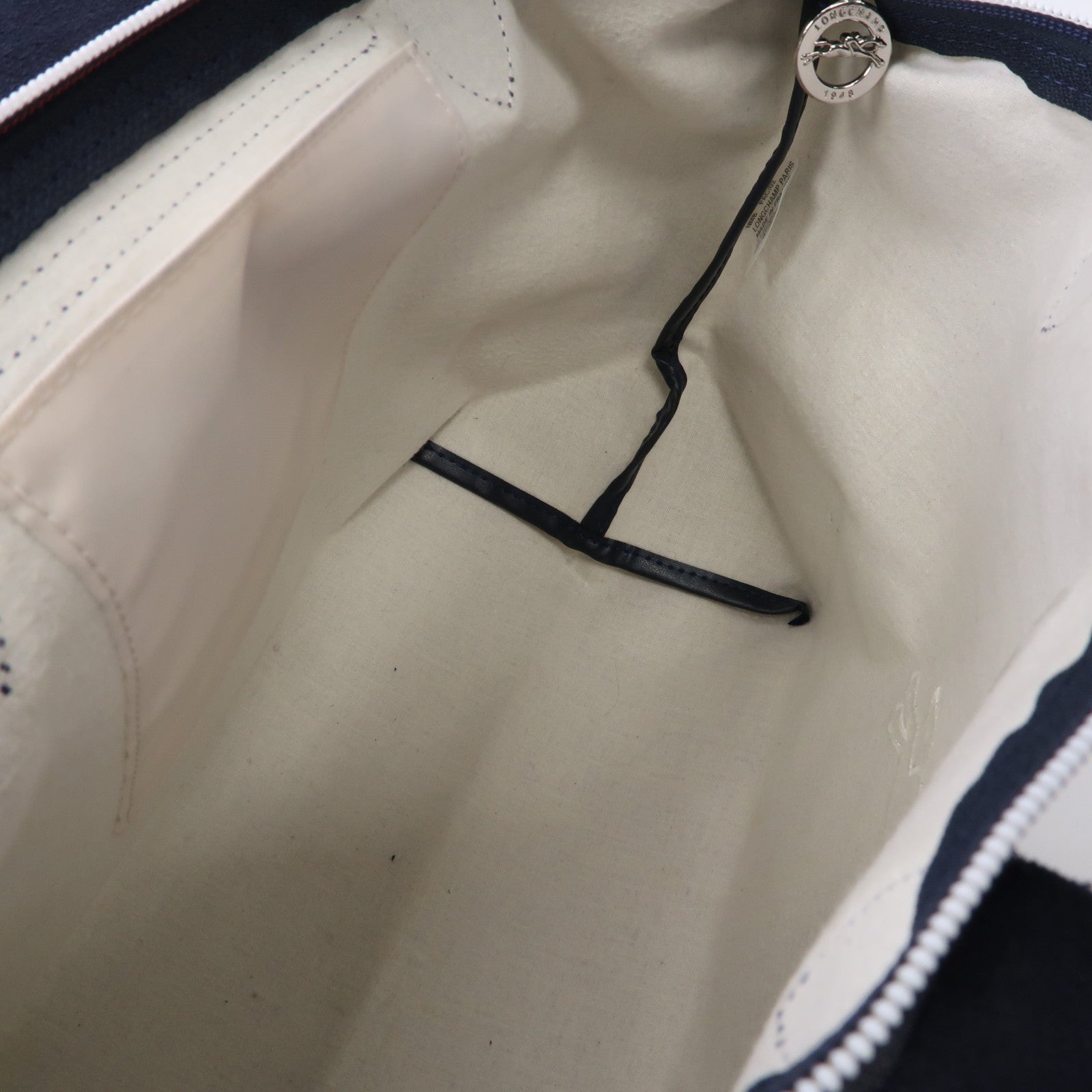 Longchamp 牛仔布2 Way Shoulder銀扣手挽肩背兩用袋紅色/藍色