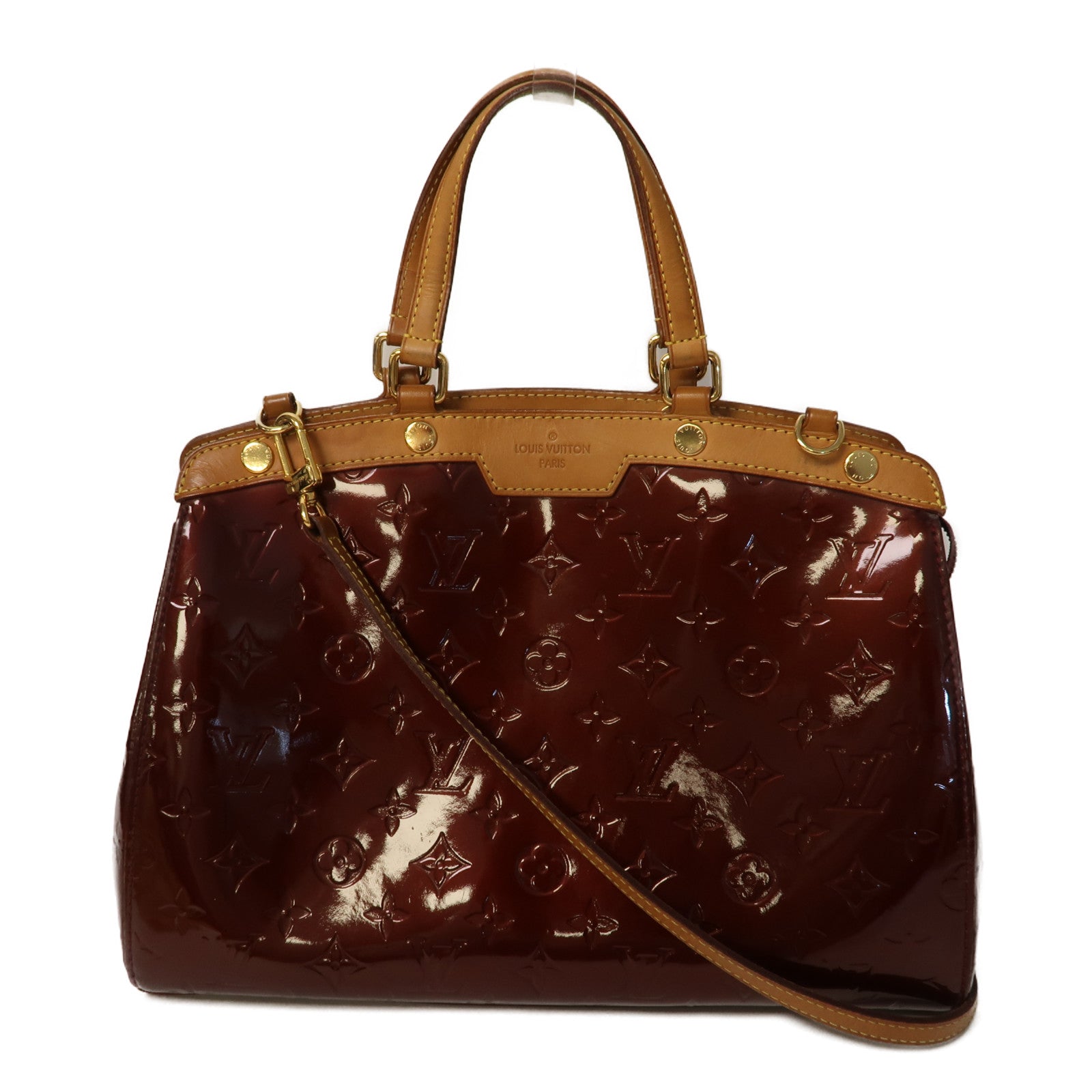 LOUIS VUITTON 【激減優惠】Vernis Blair GM金扣手挽肩背兩用袋酒紅色