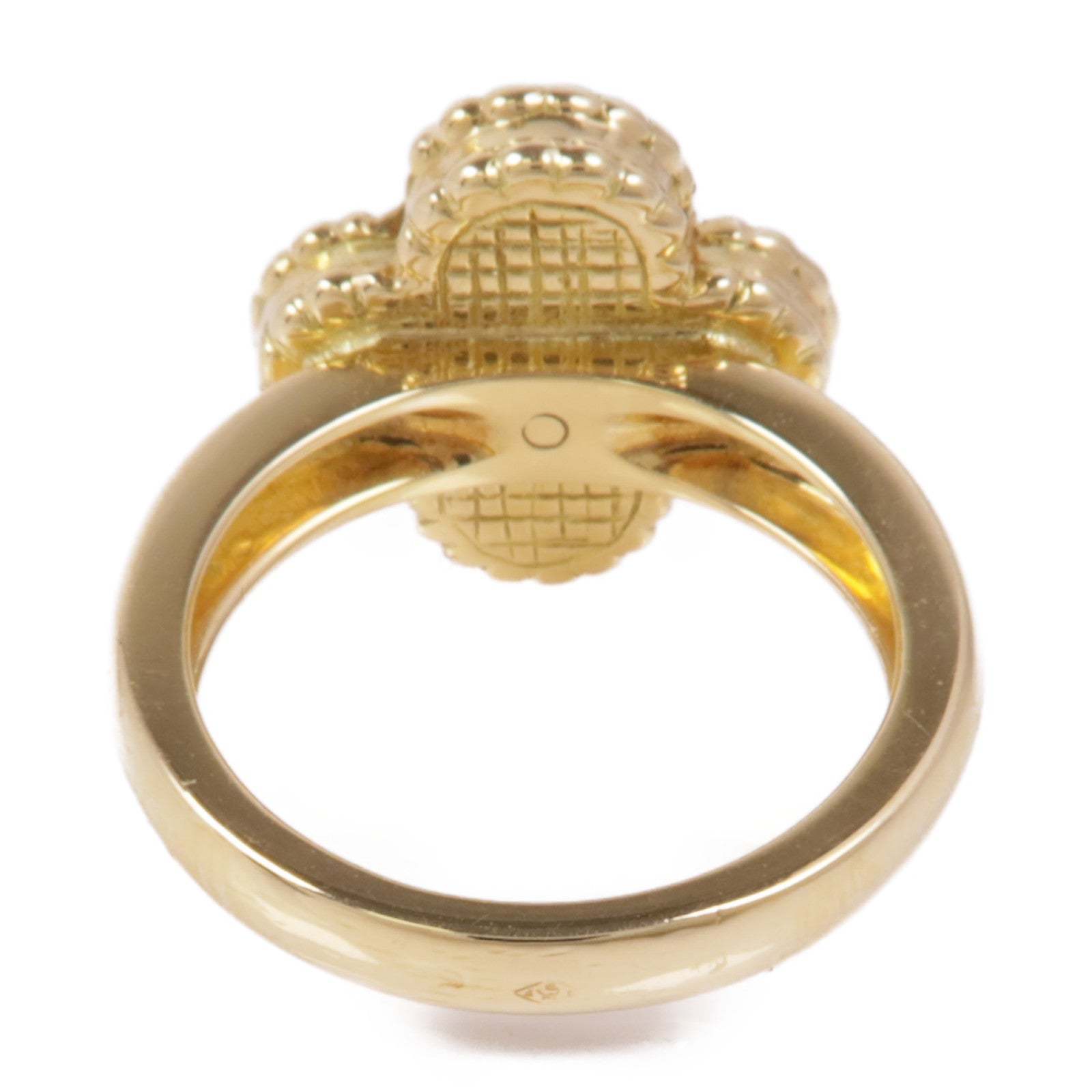 Van Cleef & Arpels 18K黃金Vintage Alhambra Ring鑽石/黑瑪瑙戒指VCA#49 US#5