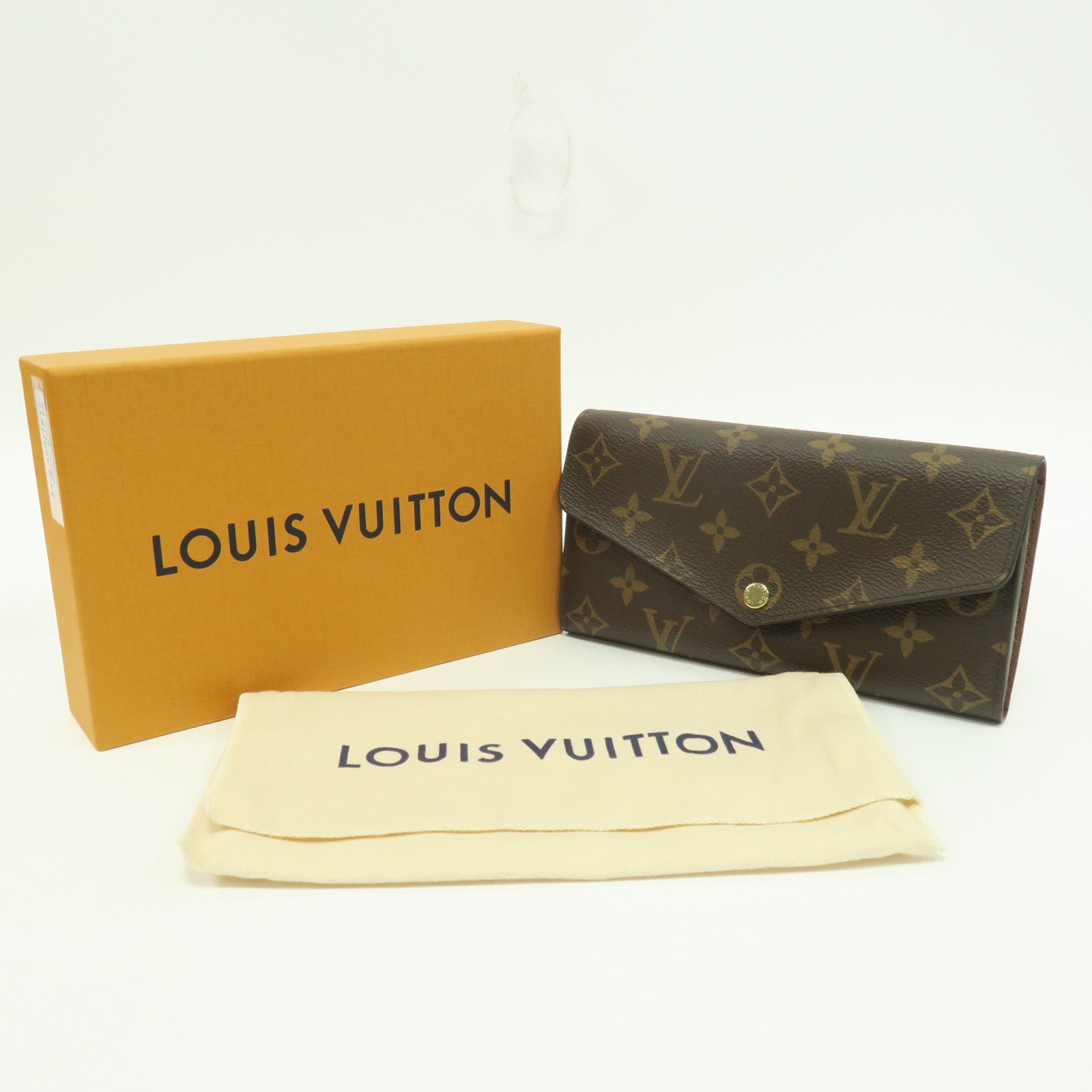 LOUIS VUITTON Monogram Sarah金扣拉鏈長錢包啡色