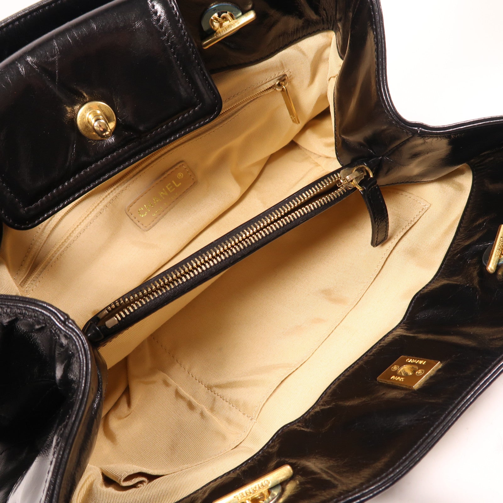 CHANEL 牛皮皮革2way Shoulder Bag金扣手挽肩背兩用袋