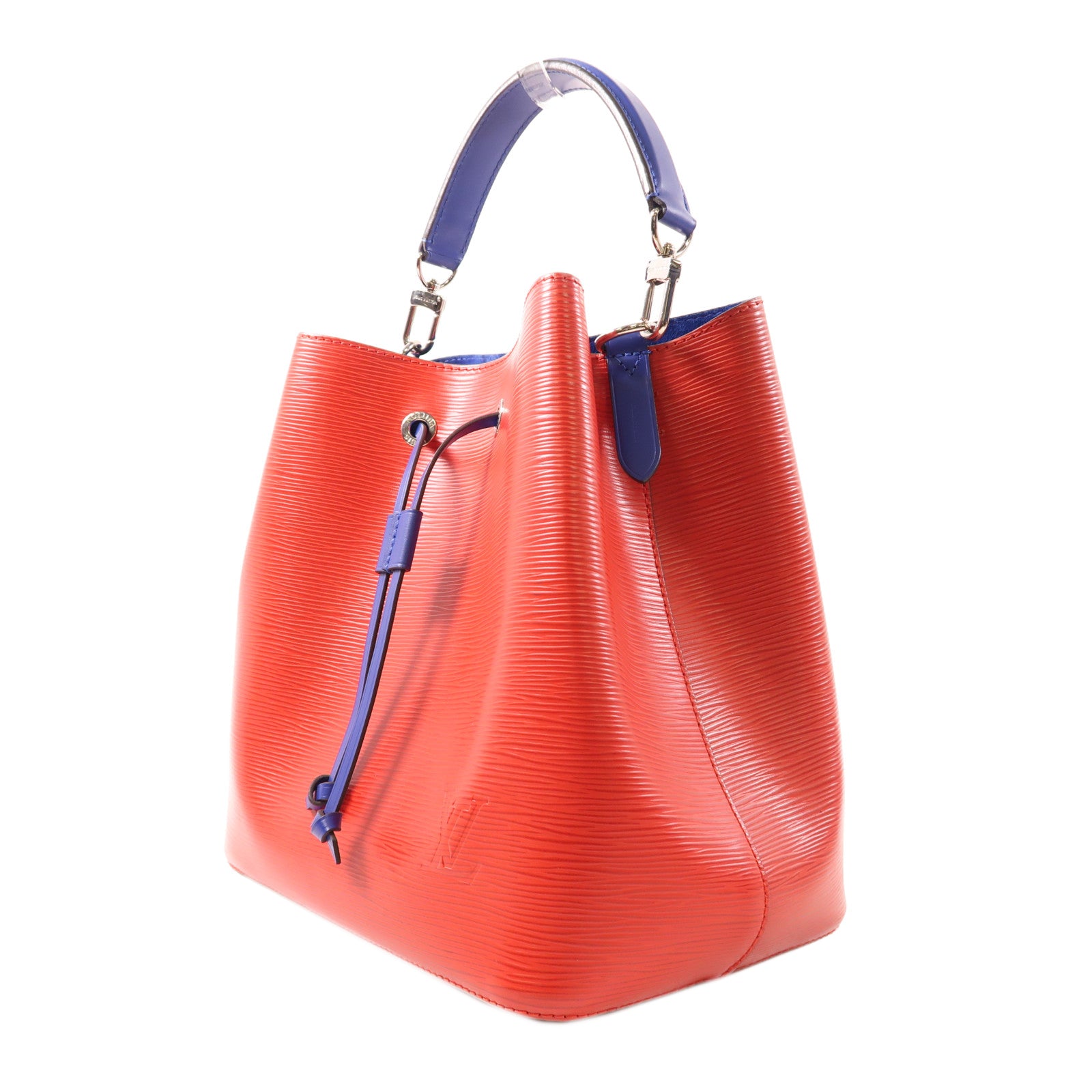 LOUIS VUITTON Epi NeoNoe MM銀扣手挽肩背兩用袋紅色/藍色