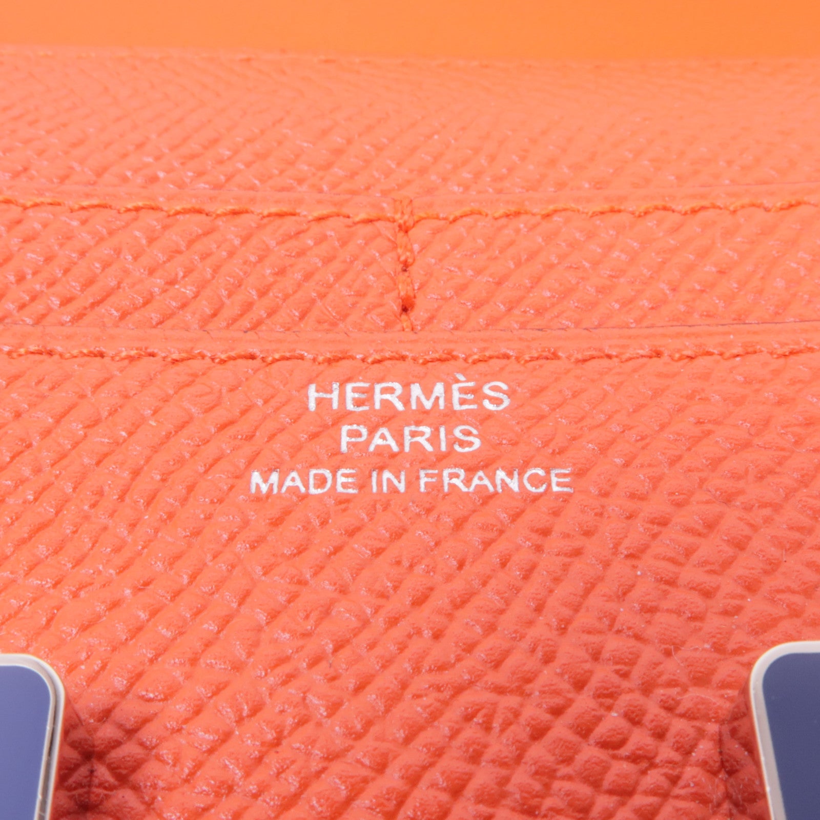 HERMES 【激減優惠】Epsom皮革Constance Wallet銀扣錢包Rouge Tomate