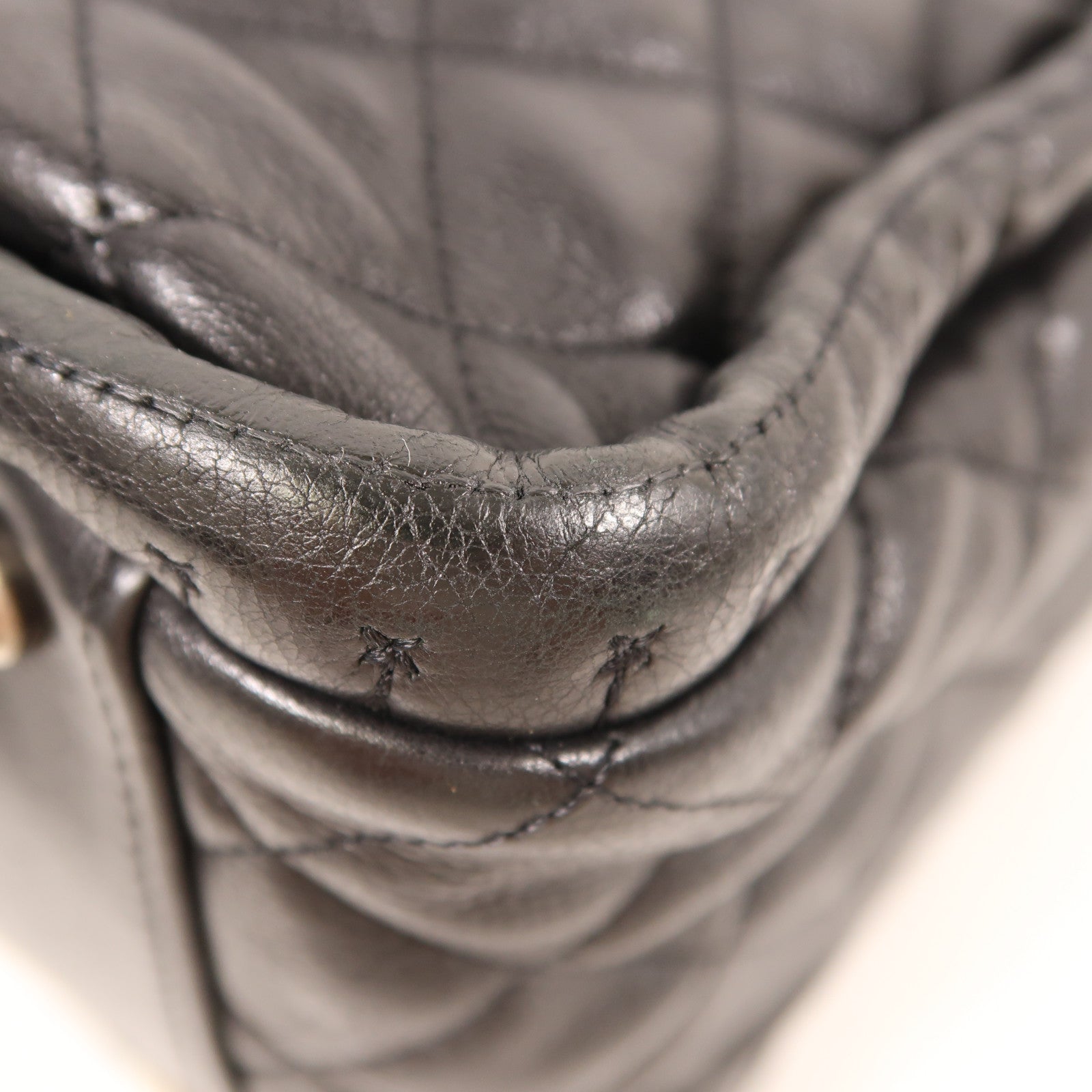 CHANEL 牛皮皮革Shoulder Bag銀扣鏈帶肩背袋