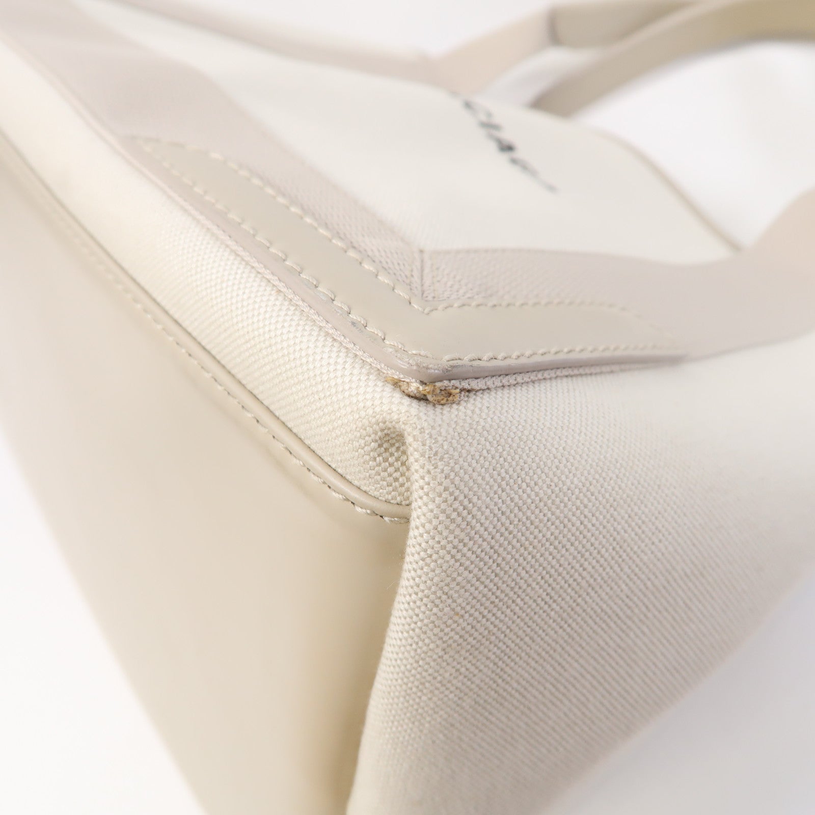 BALENCIAGA 帆布Tote Bag銀扣手挽袋米色