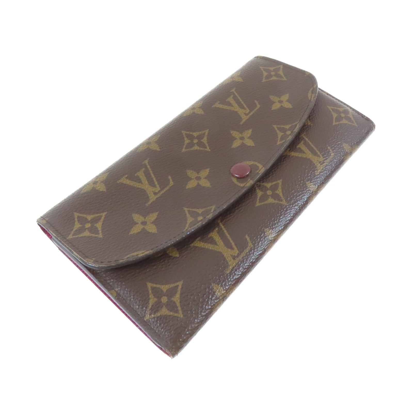 LOUIS VUITTON Monogram Emilie金扣長錢包啡色