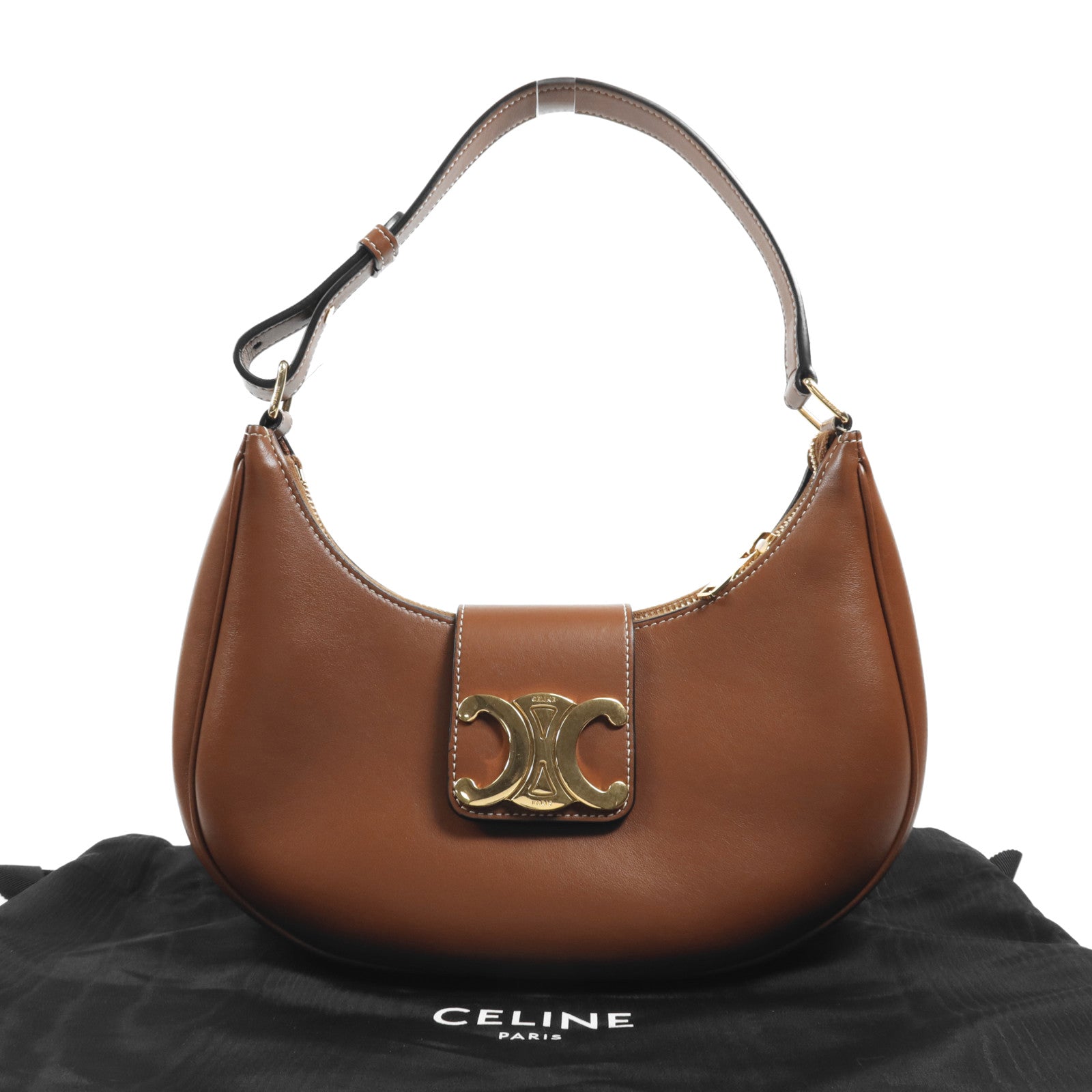 CELINE 牛皮皮革Ava Bag金扣肩背袋
