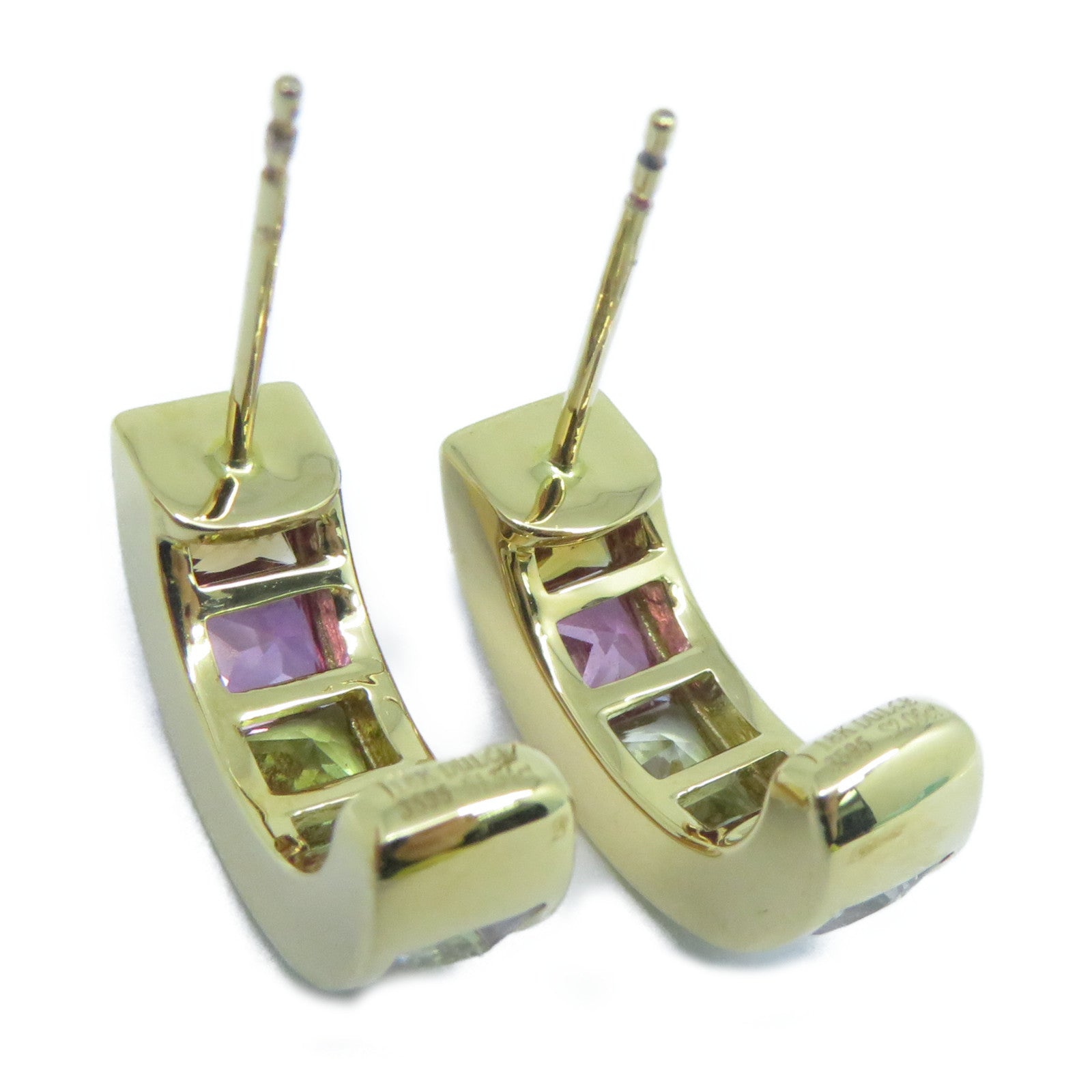 JEWELRY **【激減優惠】18K黃金Earrings1.94ct/2.06ct彩色寶石耳環