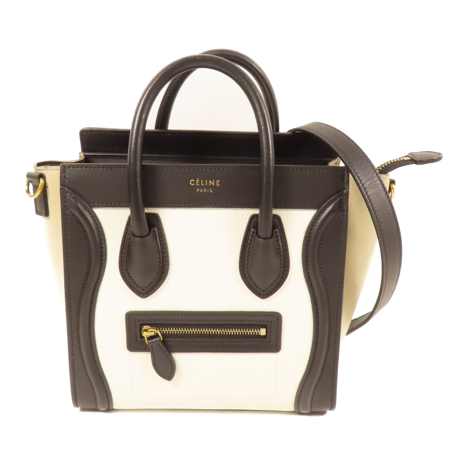 CELINE 牛皮皮革Nano Luggage金扣手挽肩背兩用袋