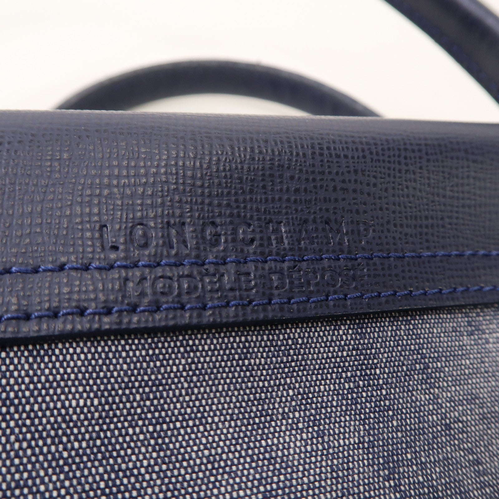 Longchamp 牛仔布2 Way Shoulder銀扣手挽肩背兩用袋紅色/藍色