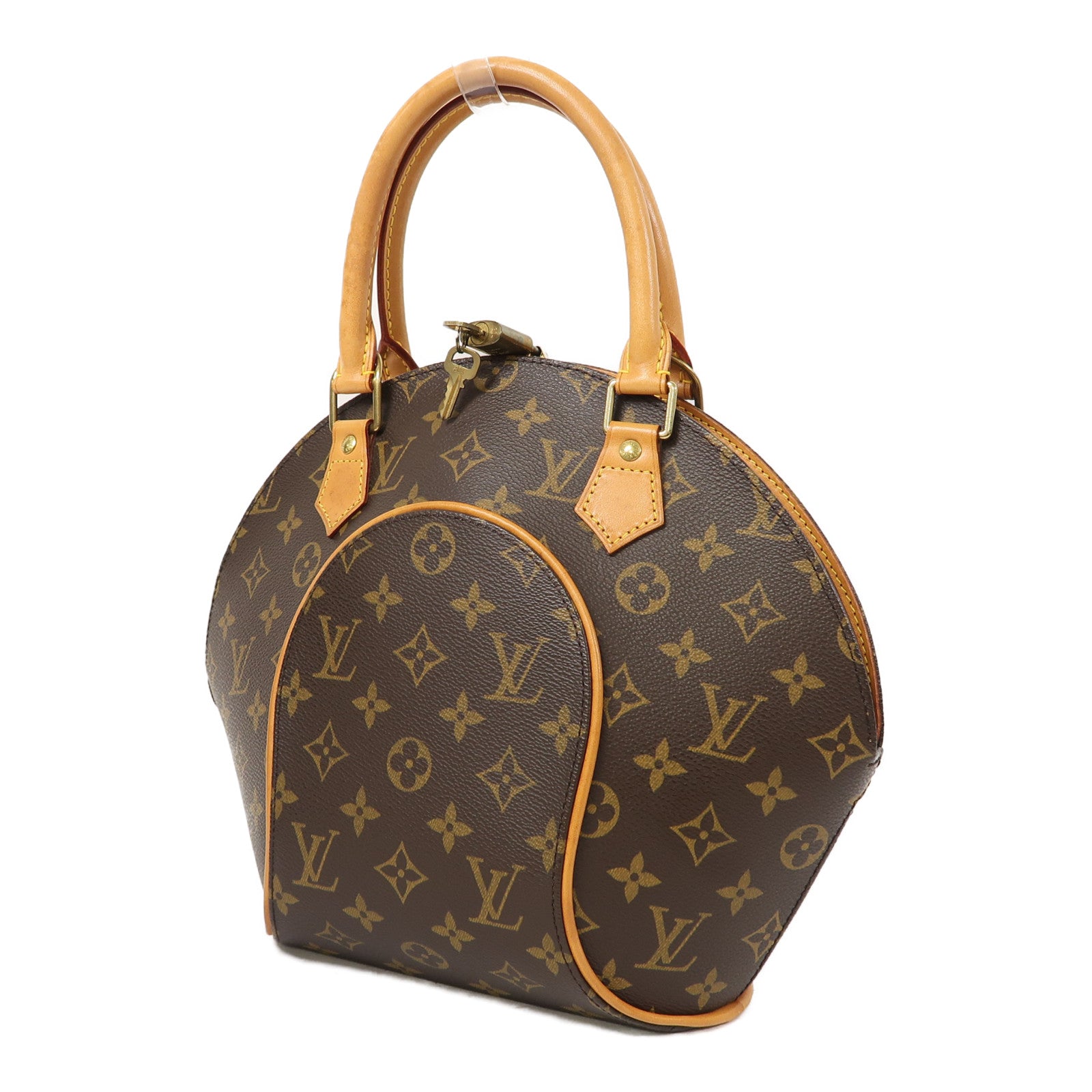 LOUIS VUITTON Monogram Elipse PM金扣手挽袋啡色
