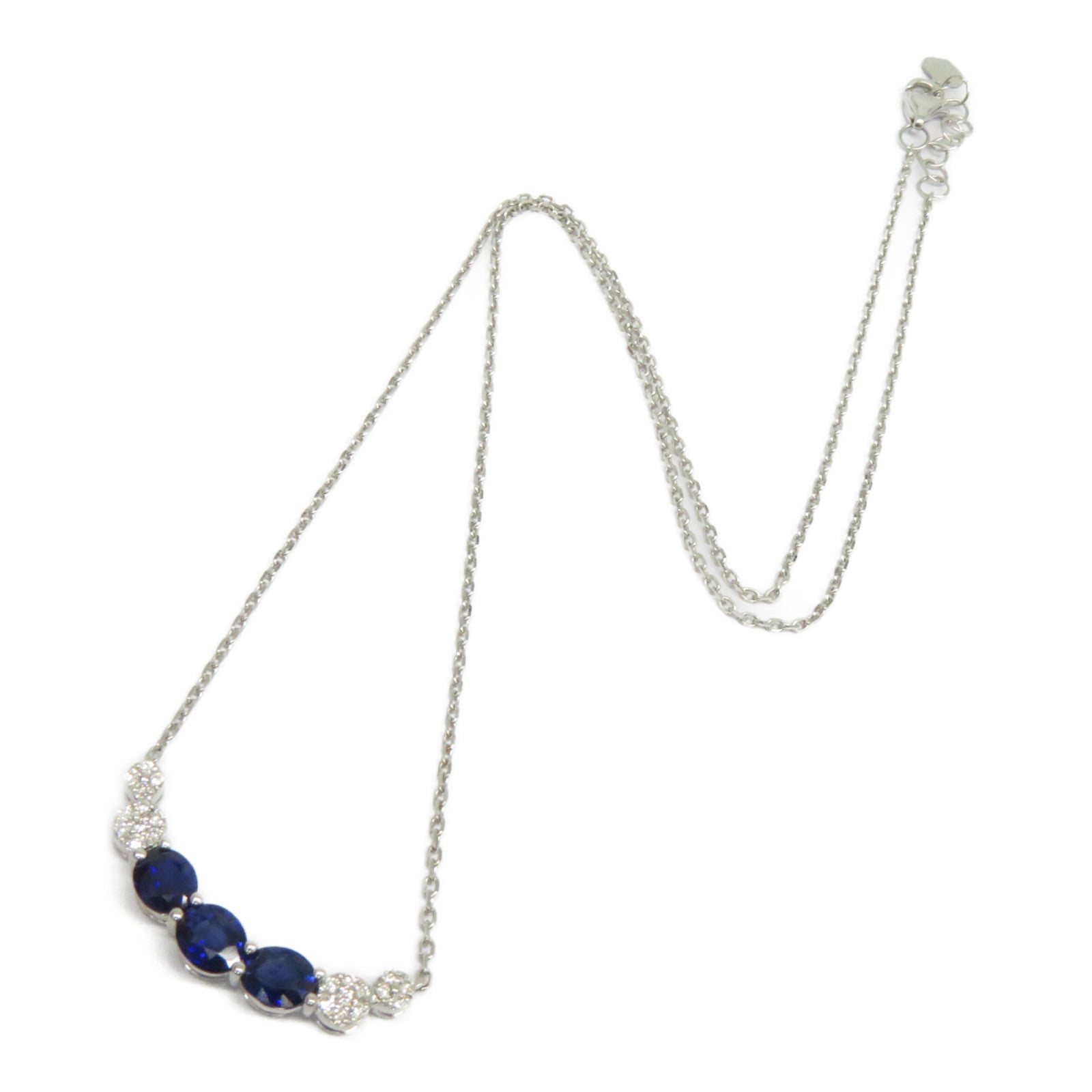JEWELRY 【激減優惠】18K白金Sapphire Necklace 1.300ct藍寶石/0.132ct鑽石項鍊