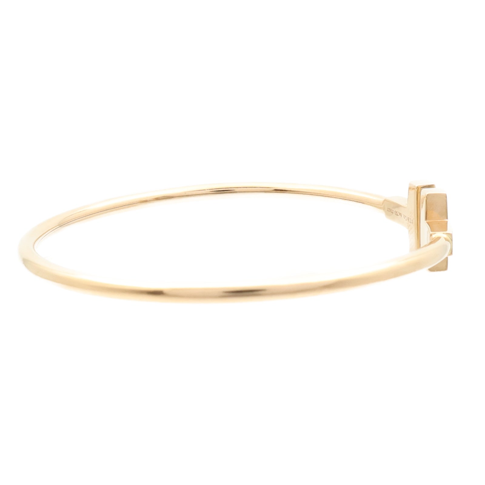 TIFFANY＆CO 18K玫瑰金T Wire Diamond Bangle鑽石手鐲