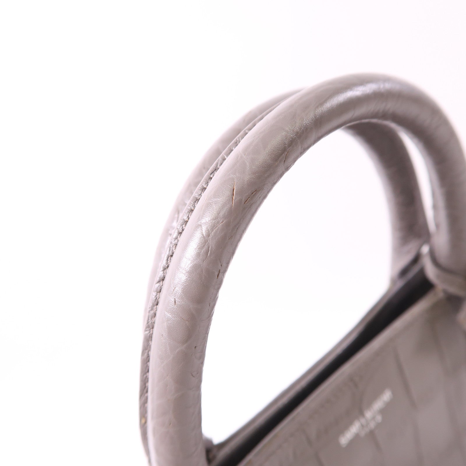 SAINT LAURENT 皮革Cabas Rive Gauche銀扣手挽肩背兩用袋