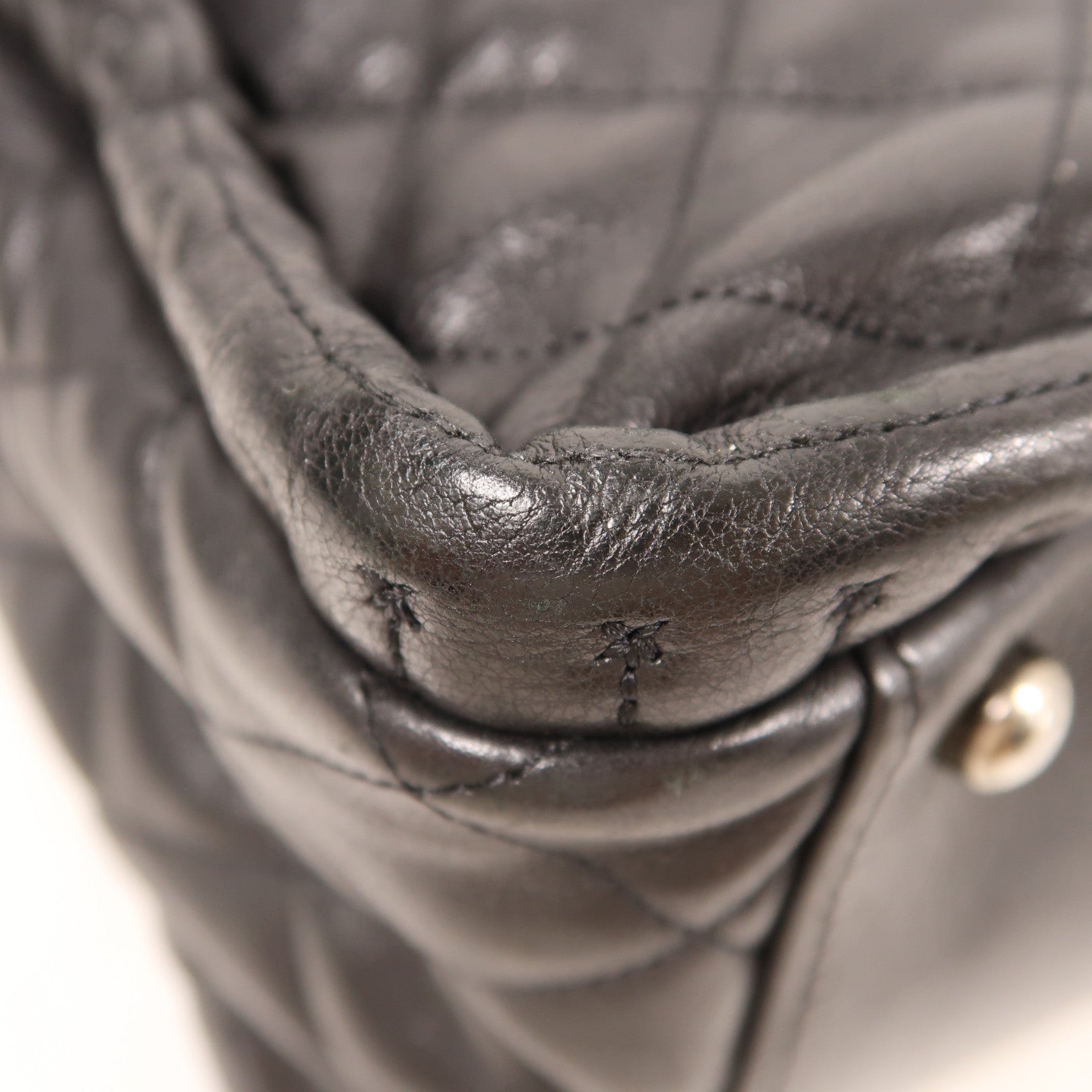 CHANEL 牛皮皮革Shoulder Bag銀扣鏈帶肩背袋