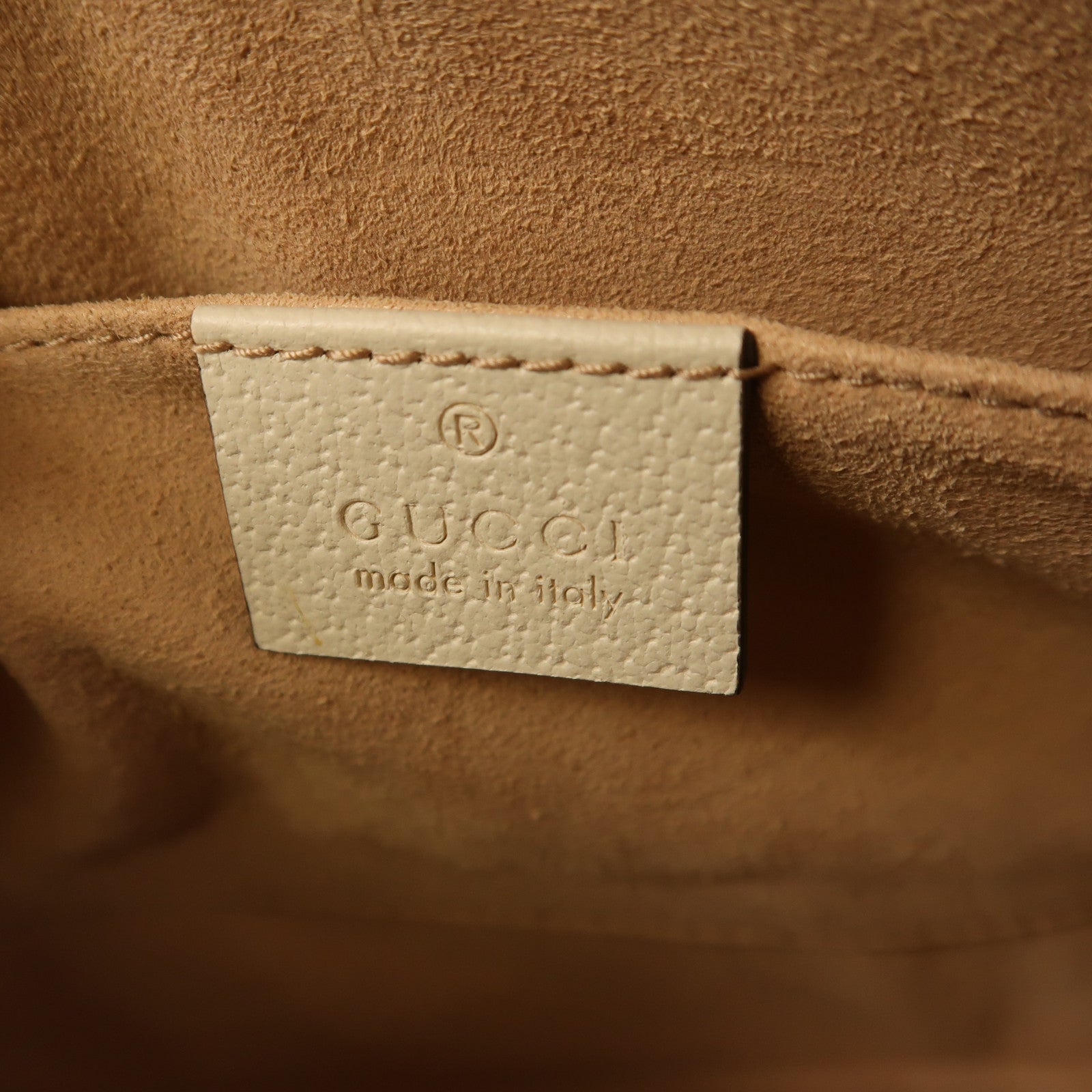 GUCCI 【激減優惠】牛皮皮革Ophidia GG金扣肩背袋白色