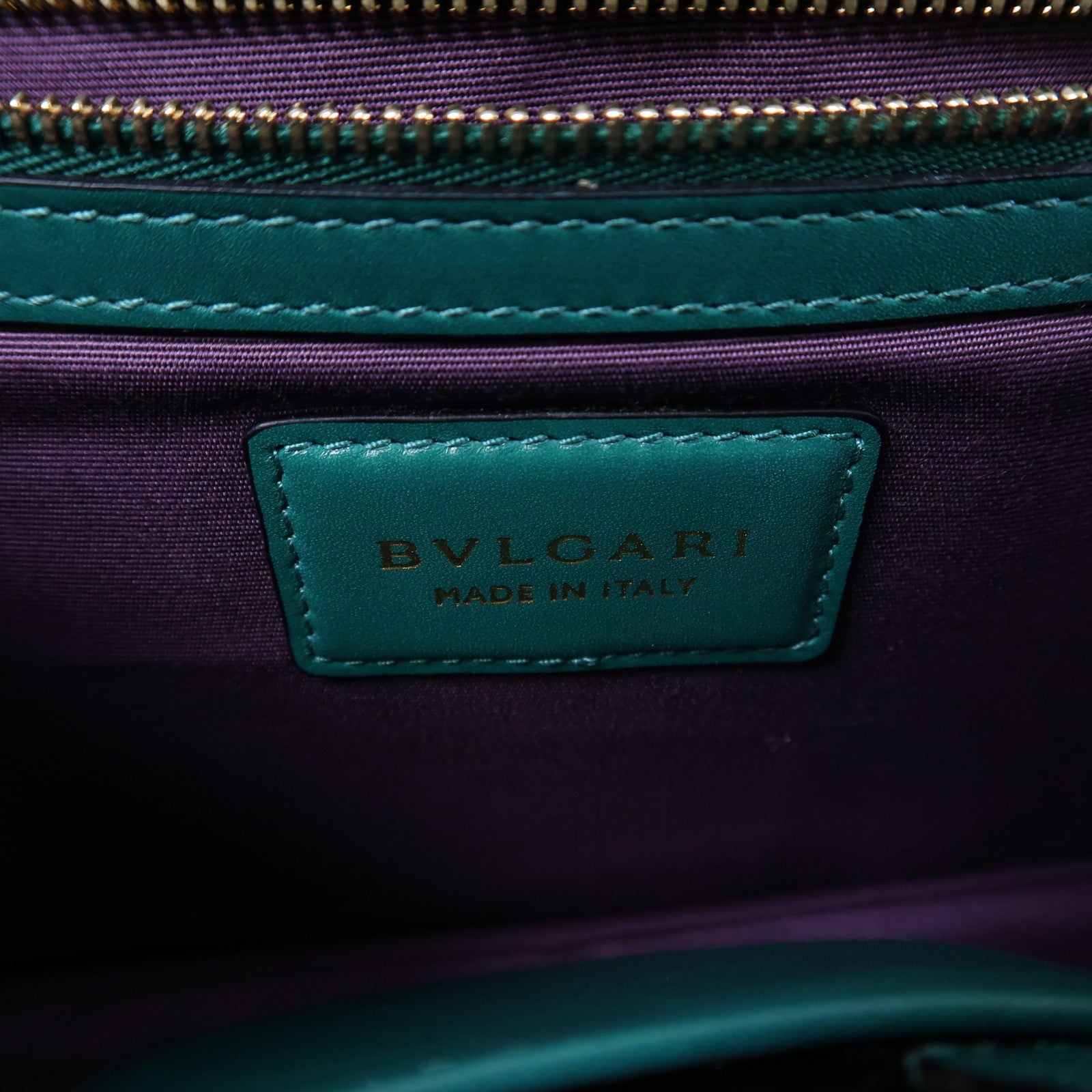 BVLGARI 牛皮皮革Serpenti Forever鏈帶肩背袋綠色