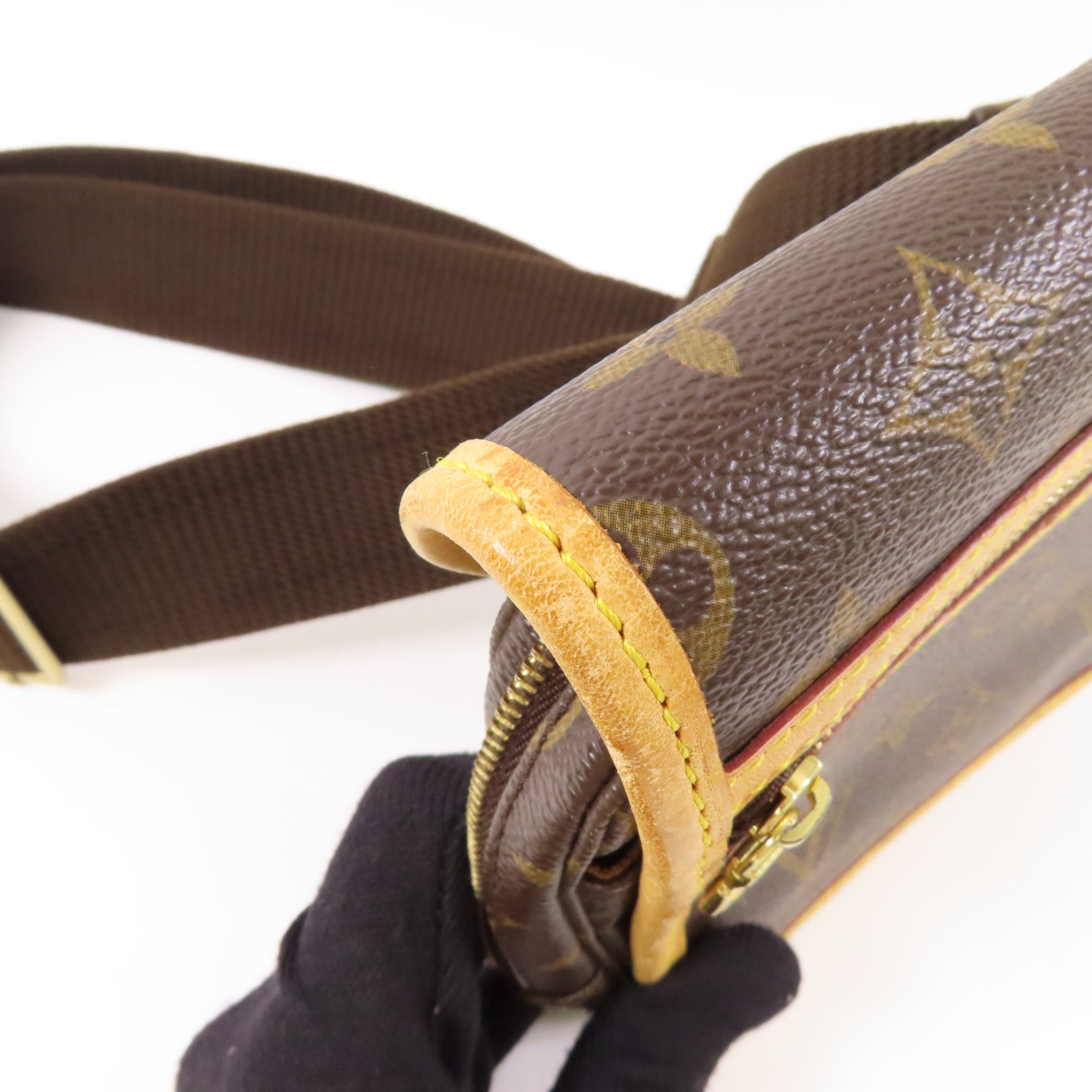 LOUIS VUITTON LV GHW Bosphore Waist Bag M40108 Monogram Brown