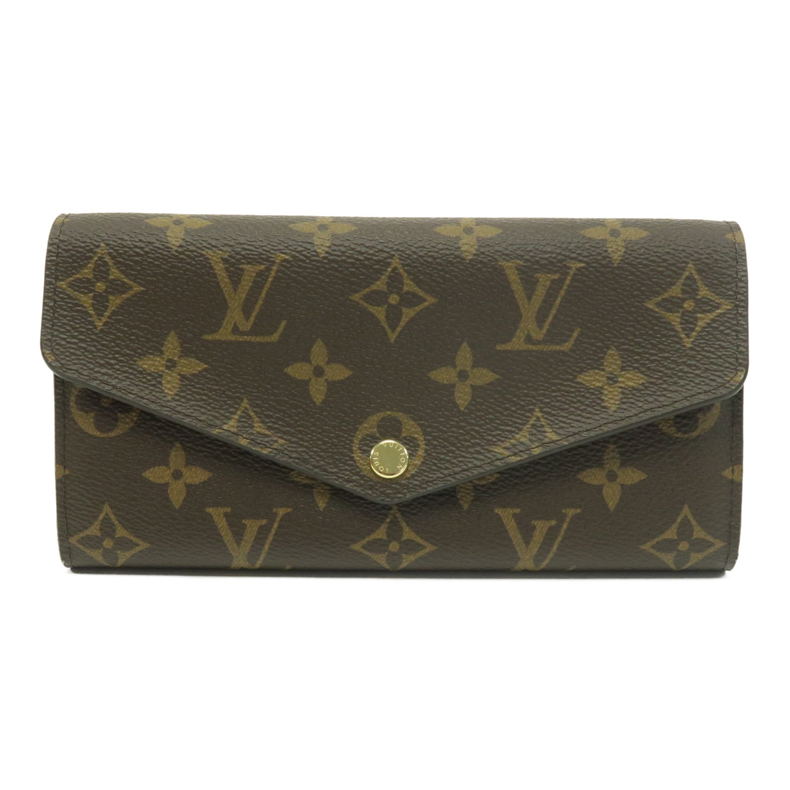 LOUIS VUITTON Monogram Sarah金扣拉鏈長錢包啡色
